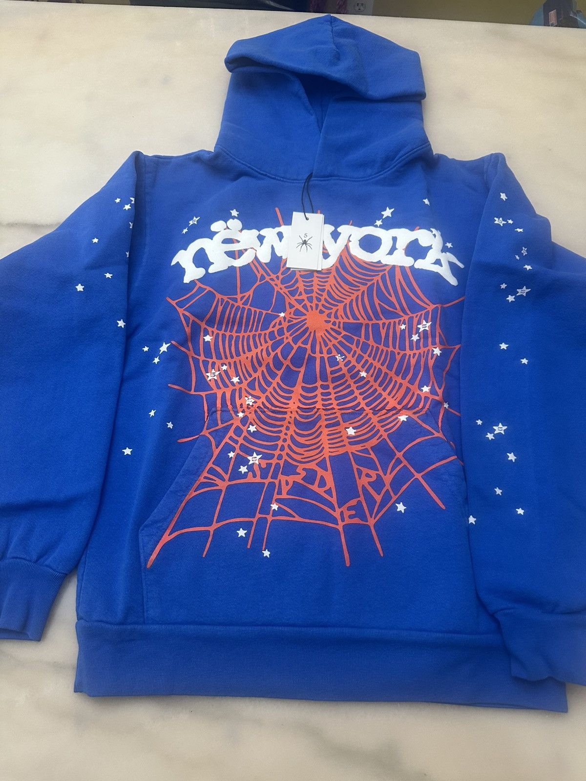 Sp5der Sp5der Atlanta hoodie Navy spider worldwide websuit | Grailed