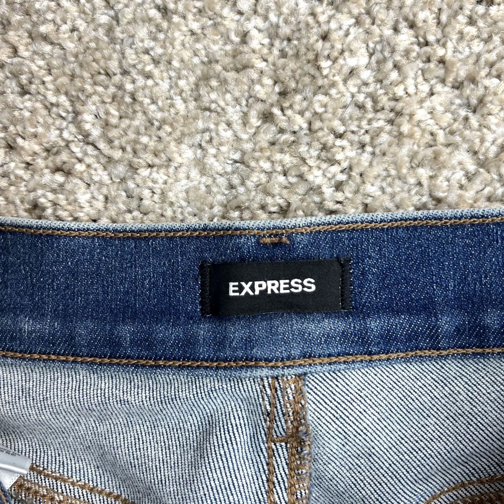 Express Express Skyscraper Bootcut Jeans Womens 6R Medium Wash Mid Rise Distressed Denim Size 28" / US 6 / IT 42 - 5 Thumbnail