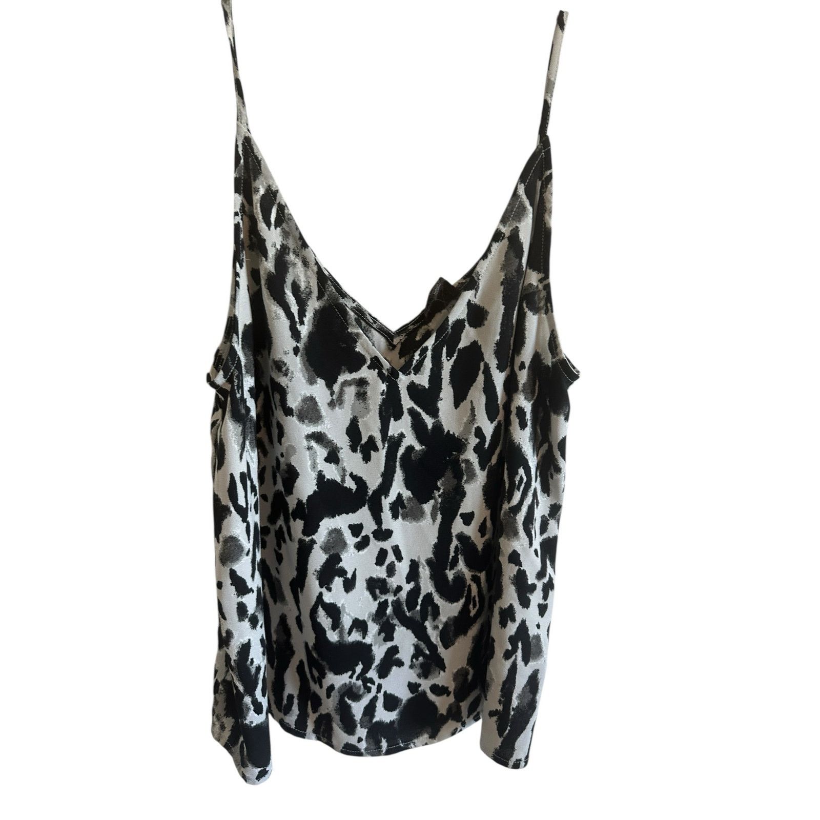 Other Free Press Gray Black Leopard Print Sleeveless V-Neck Tank Size S / US 4 / IT 40 - 5 Thumbnail