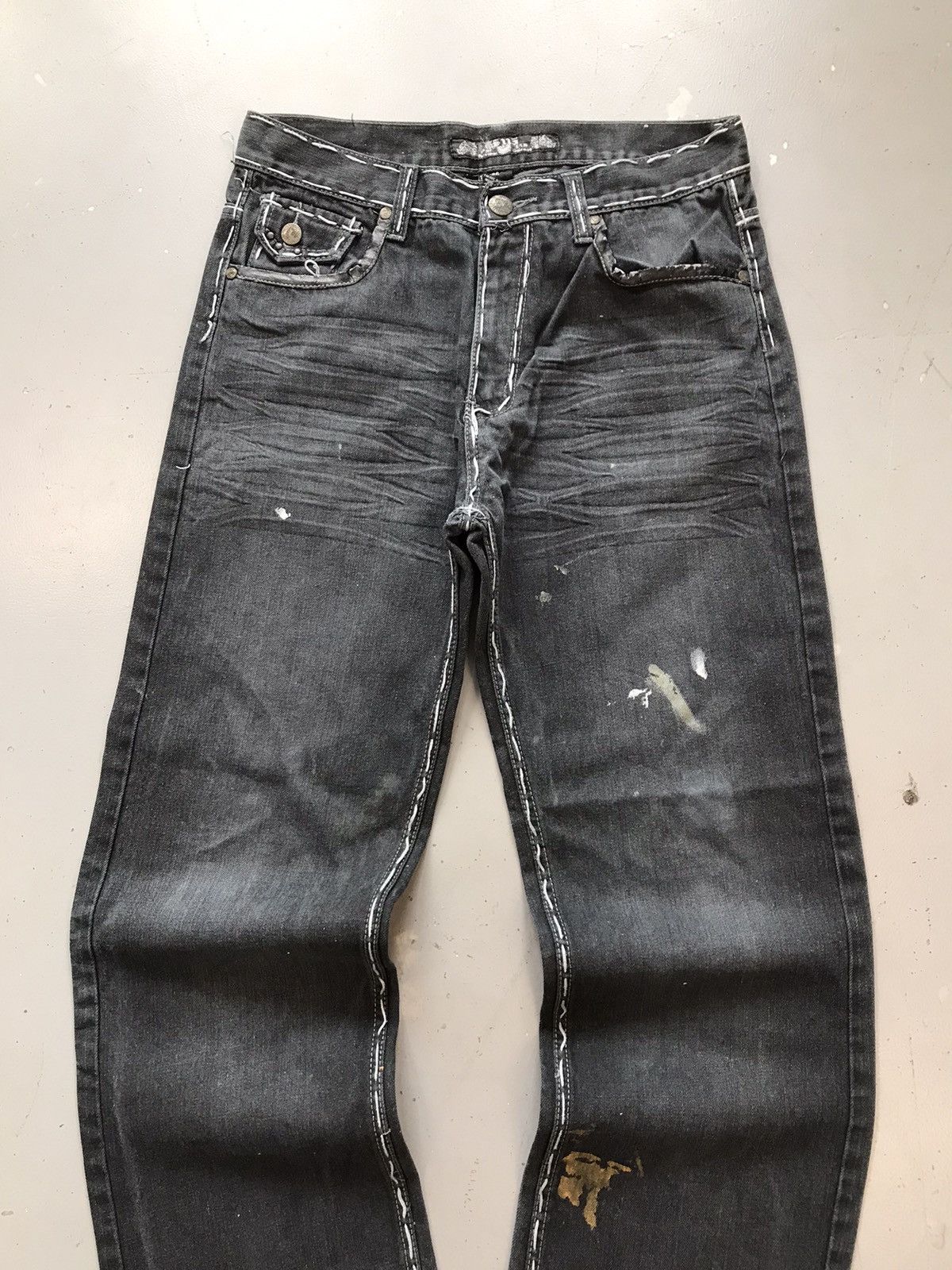 Vintage Vintage GS115 Y2K crazy embroidered studd denim Size US 32 / EU 48 - 5 Thumbnail