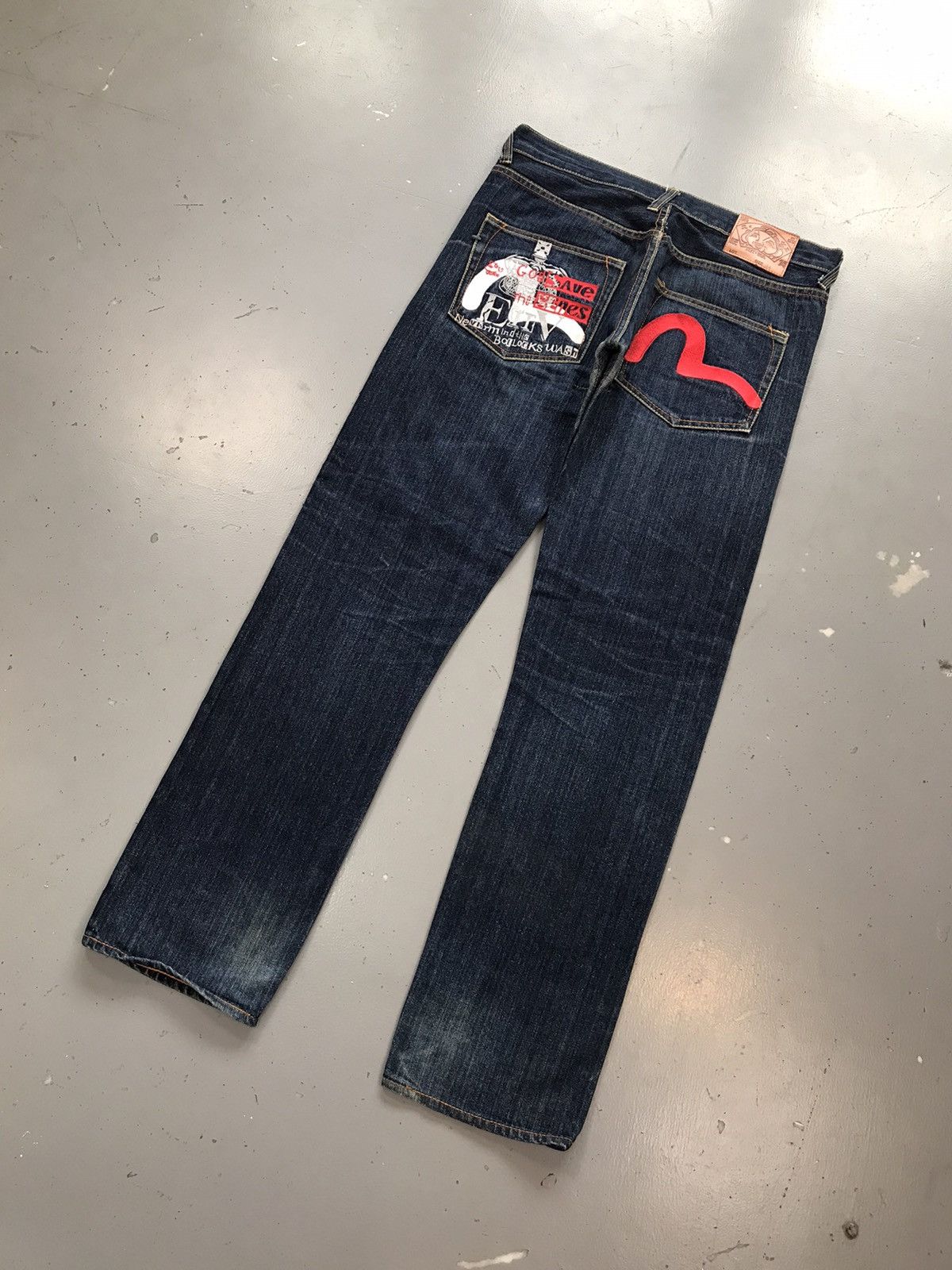 Japanese Brand × Vintage Vintage Evisu inspired seagull SpellOut embroidered denim Size US 34 / EU 50 - 9 Thumbnail