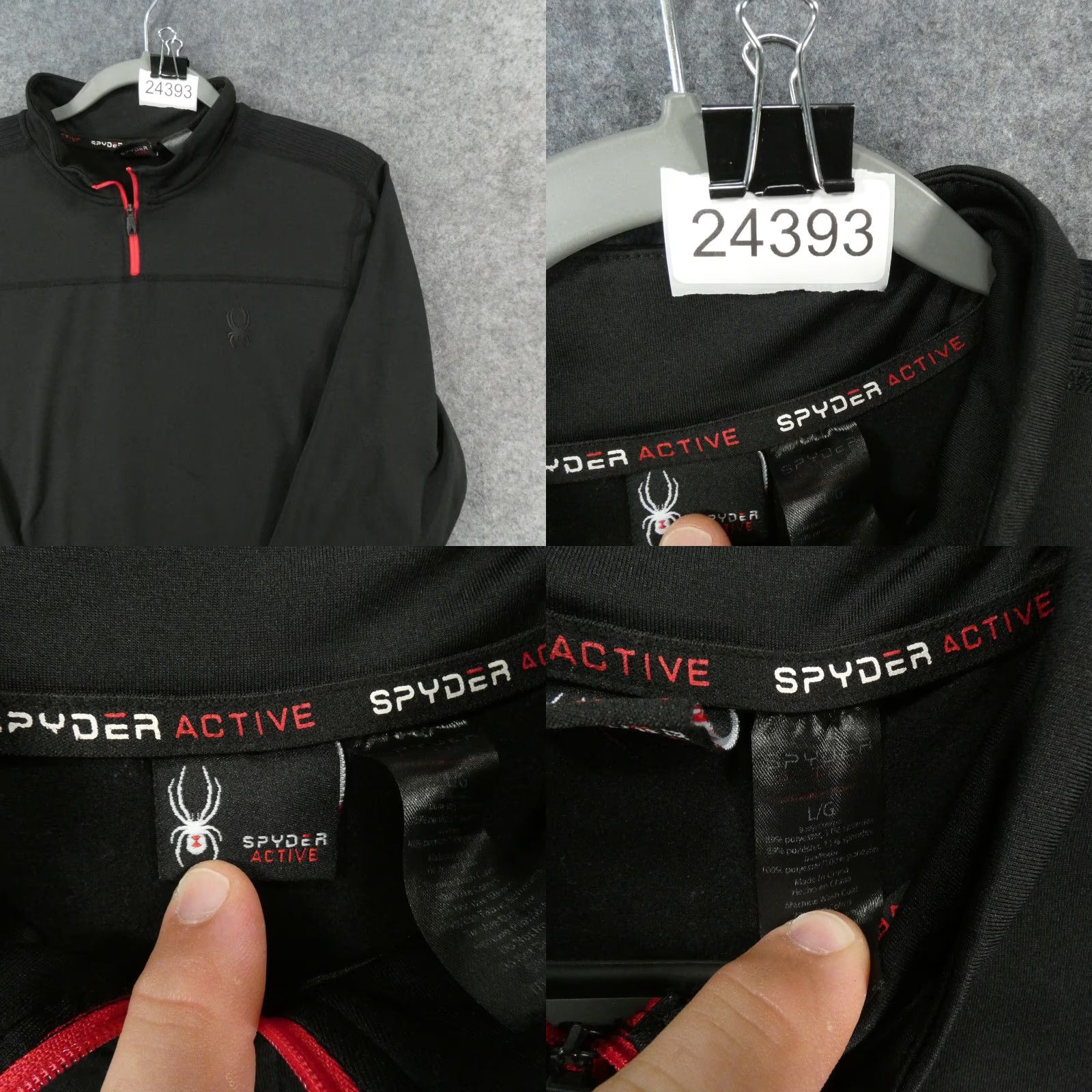 Spyder Spyder Active Sweater Men Large Long Sleeve Black Proweb 1/4 Zip Lightweight Size US L / EU 52-54 / 3 - 8 Thumbnail
