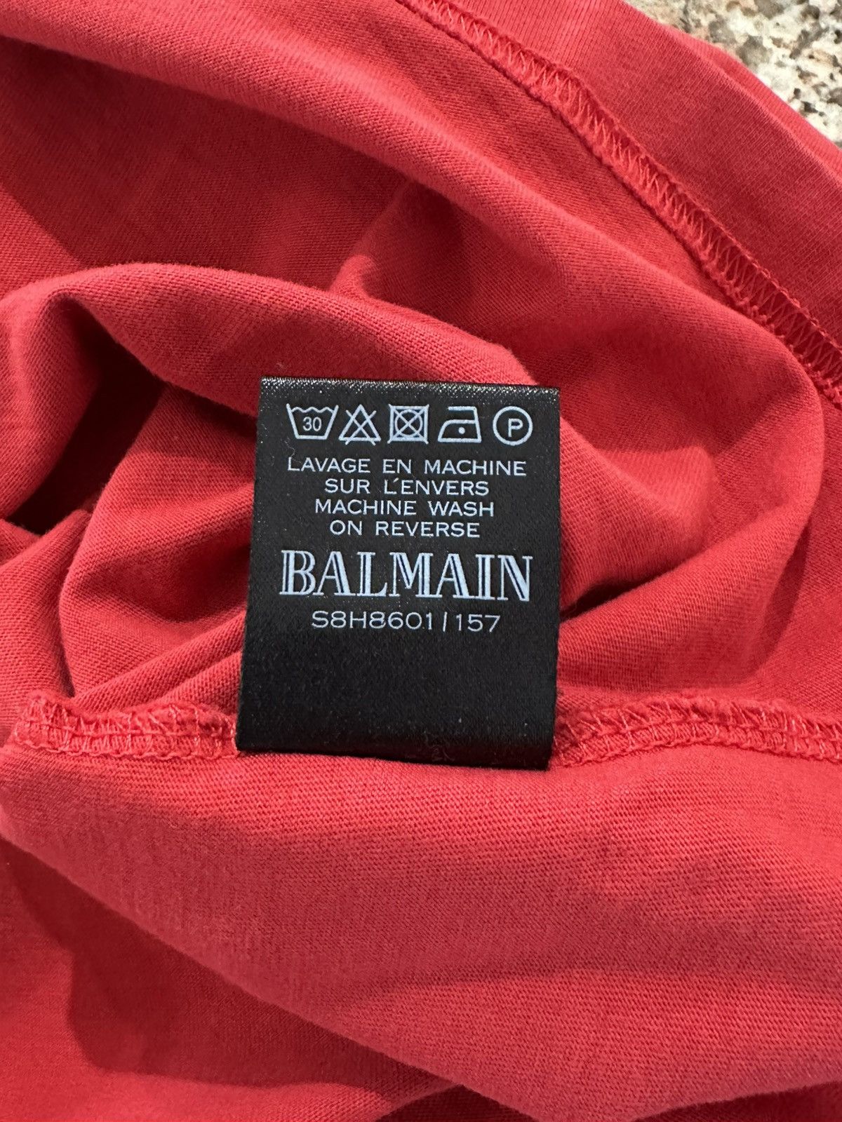 Balmain Red Balmain Logo T Shirt Size US M / EU 48-50 / 2 - 9 Thumbnail
