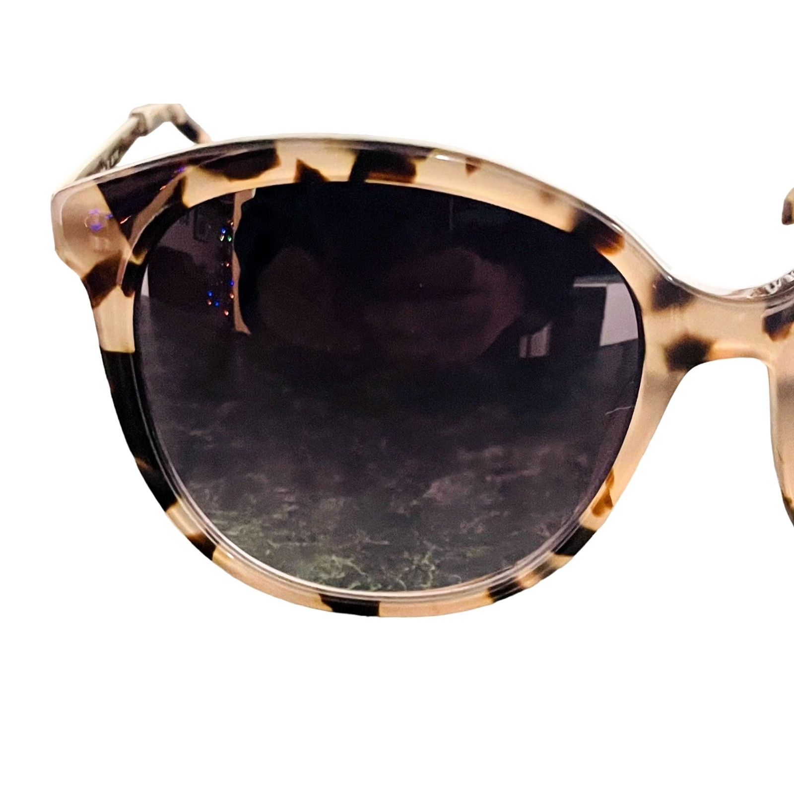 Vintage Draper James CHARLOTTE Tan Tortoise Tiger Designer Black Sunglasses SU001123 Womens Aviator Round UV 100% Gradient Lens Size ONE SIZE - 3 Thumbnail