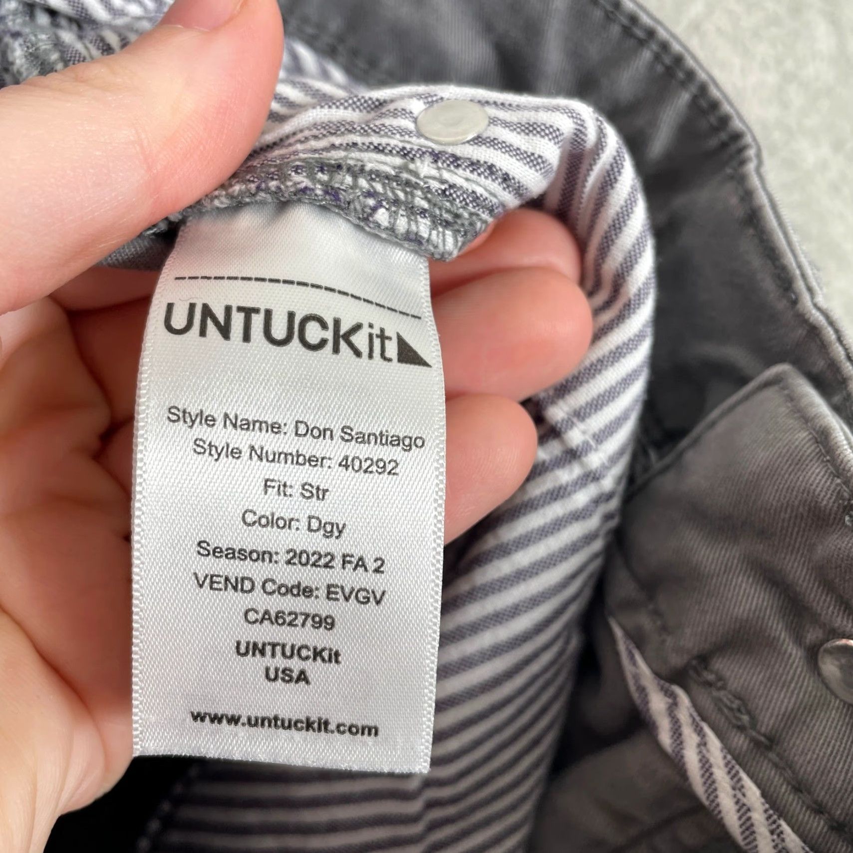 UNTUCKit UNTUCKit Don Santiago Pants Mens 30x31 Gray Straight Fit Chino Stretch Pants Size US 30 / EU 46 - 5 Thumbnail