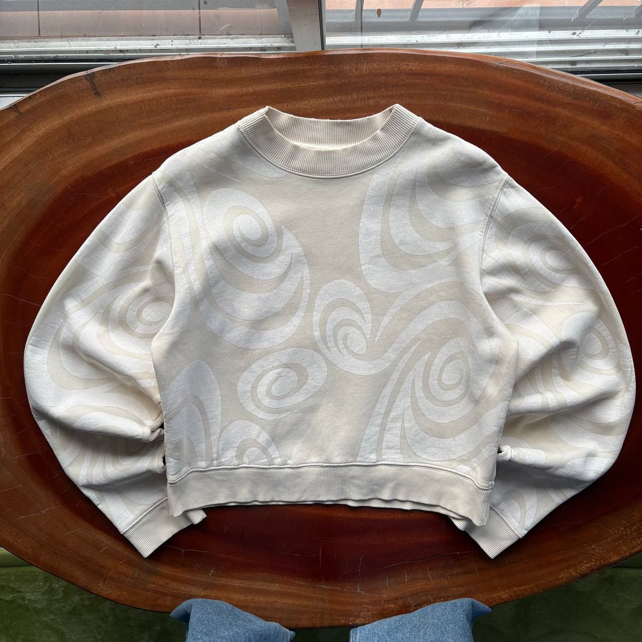 Acne Studios Acne Studios Bird Allover UW14 Pullover Boxy Crop Sweatshirt Size US S / EU 44-46 / 1 - 1 Thumbnail