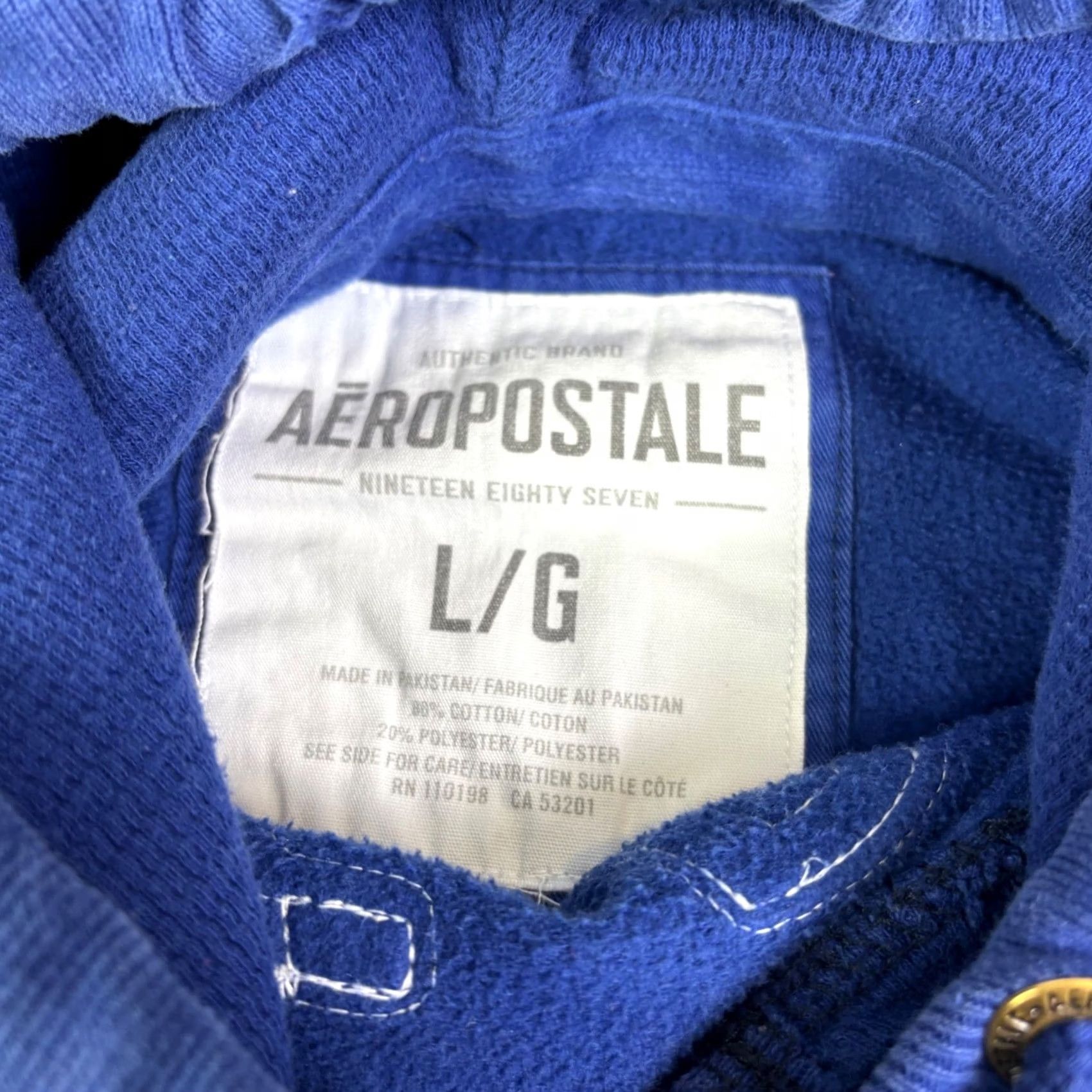 Aeropostale Aeropostale Hoodie Mens L Blue Athletics Distressed Graphic Pullover Size US L / EU 52-54 / 3 - 5 Thumbnail