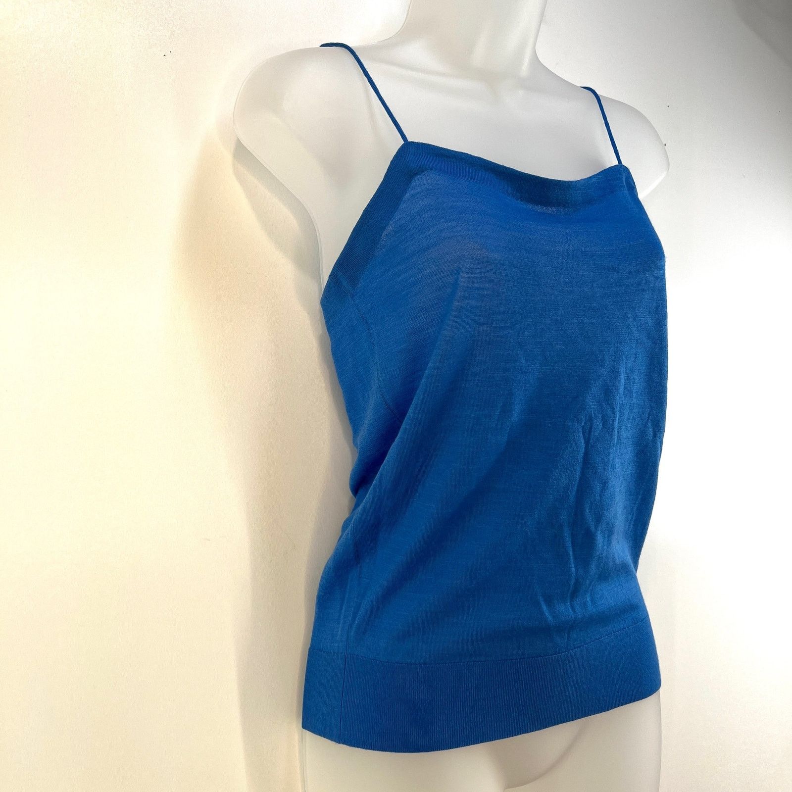 Theory Theory Wool Knit Camisole Spaghetti Strap Blue Size S / US 4 / IT 40 - 4 Thumbnail