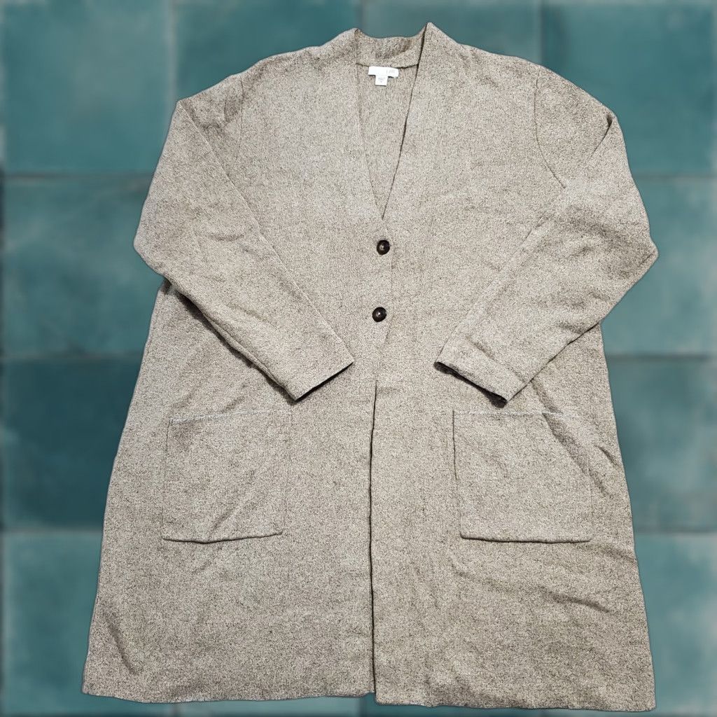 J. Jill J Jill Cardigan Women M Brown Marled 2 Button Long Sweater Pockets Layering Size M / US 6-8 / IT 42-44 - 1 Thumbnail