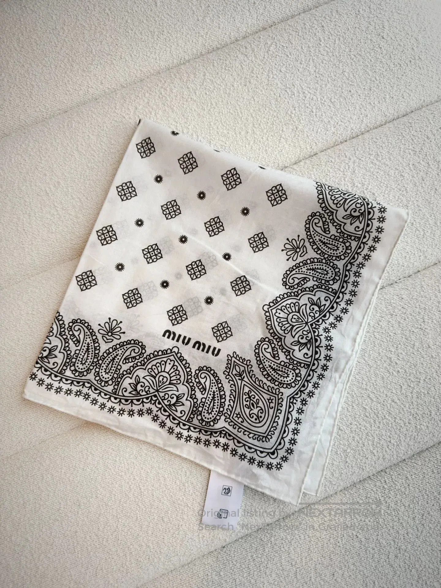 Miu Miu Miu Miu Printed Poplin Square Scarf. Size ONE SIZE - 7 Thumbnail