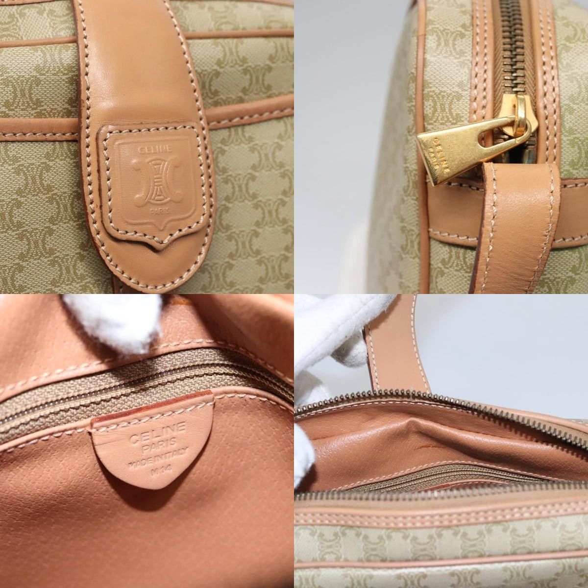 Celine CELINE Macadam Canvas Shoulder Bag Beige Gold Size ONE SIZE - 11 Thumbnail