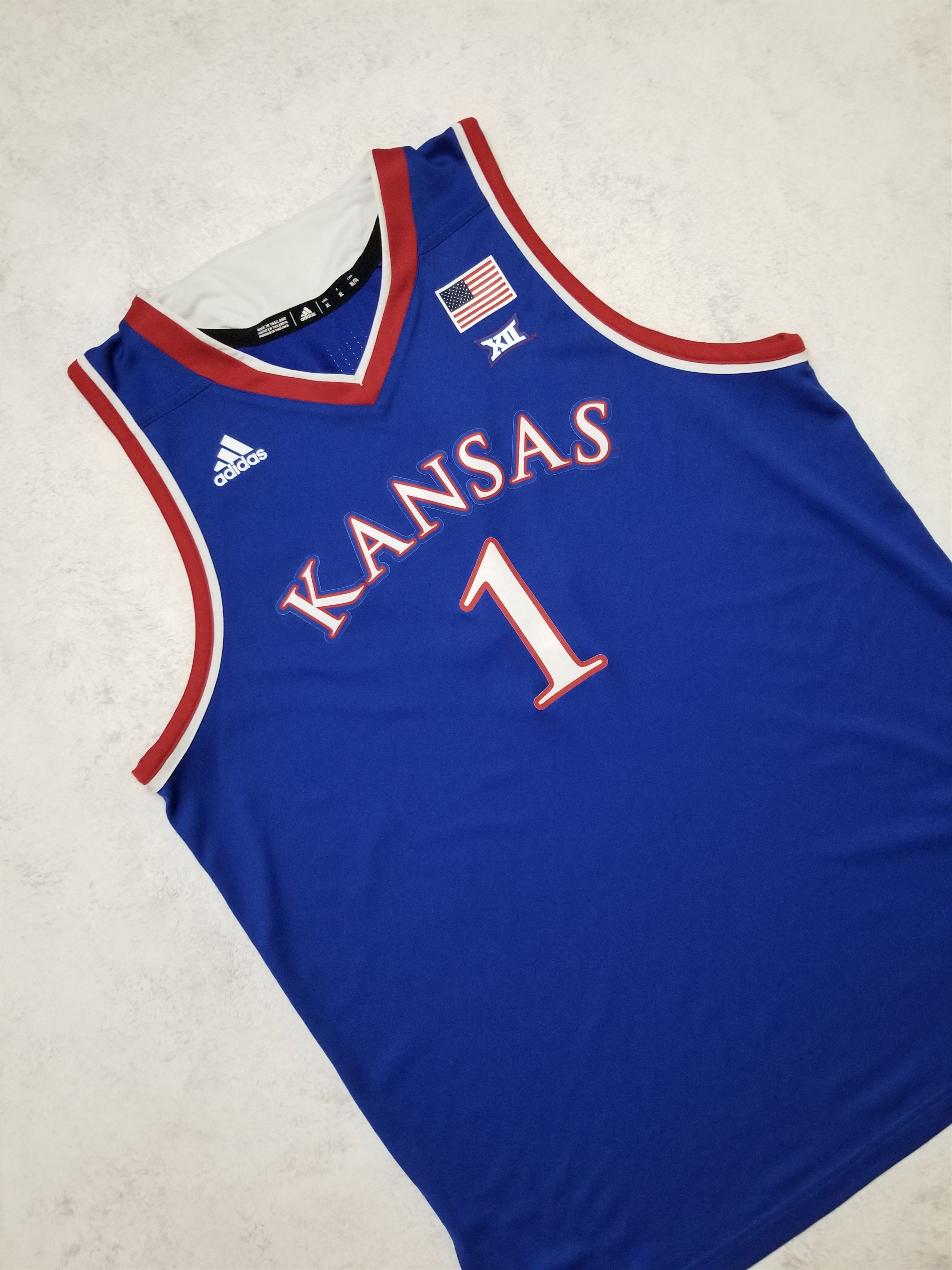 Adidas Kansas Jayhawks NCAA Basketball Jersey Size US XL / EU 56 / 4 - 14 Thumbnail