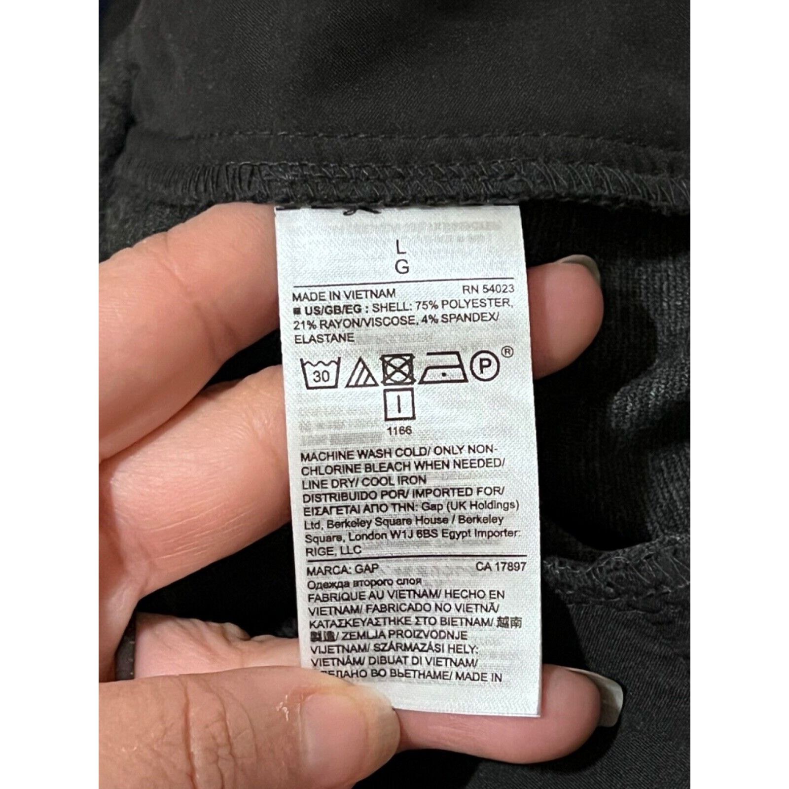 Gap Wide Leg Crop Pant Charcoal Large 4 Pockets Pull-on Stretch Size 34" / US 12 / IT 48 - 9 Thumbnail