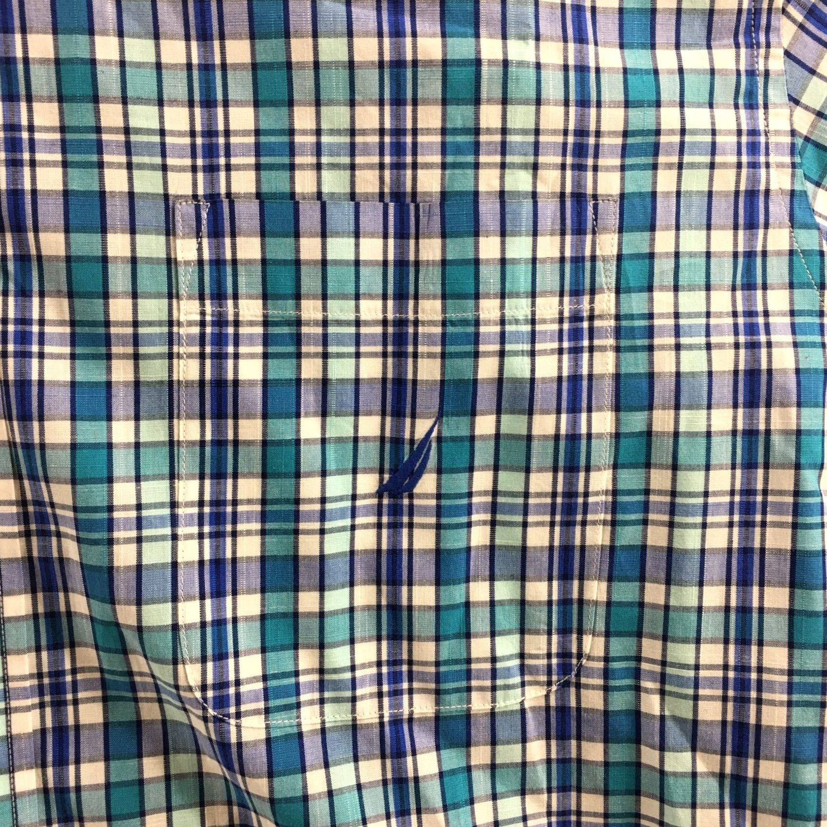 Nautica Nautica Button-Down Shirt Mens XL Multi Plaid Cotton Short Sleeve Classic Fit Shirt Size US XL / EU 56 / 4 - 4 Thumbnail