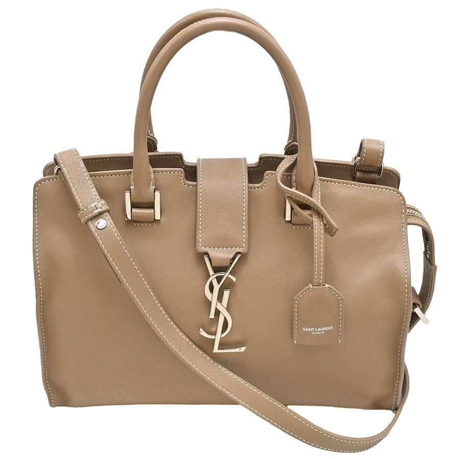 Yves Yves Saint Laurent Paris Baby Cabas 2way Leather Shoulder Bag
