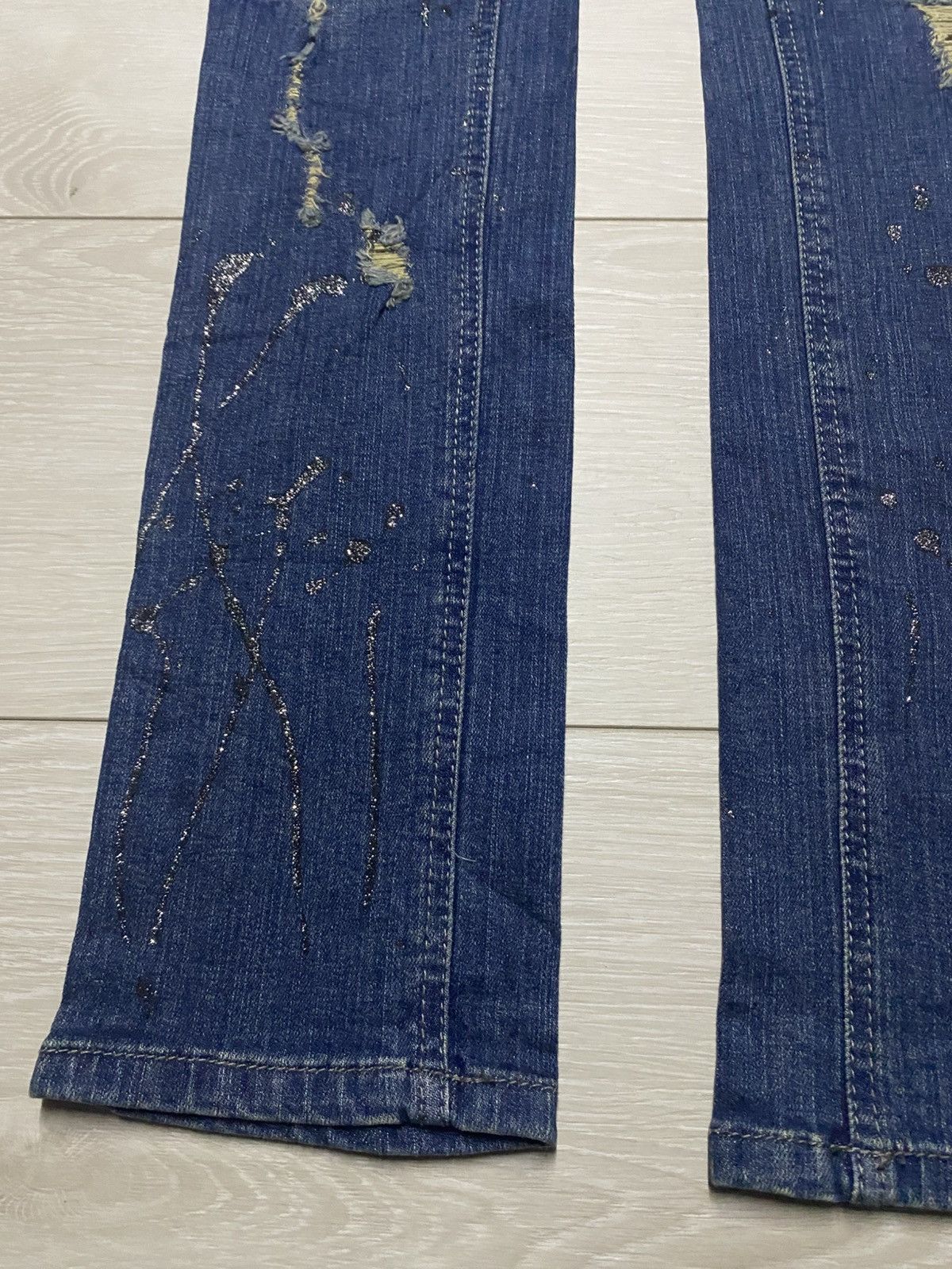 Japanese Brand Japanese Back & Forth Splatter Distressed Skinny Jeans Size US 28 / EU 44 - 9 Thumbnail