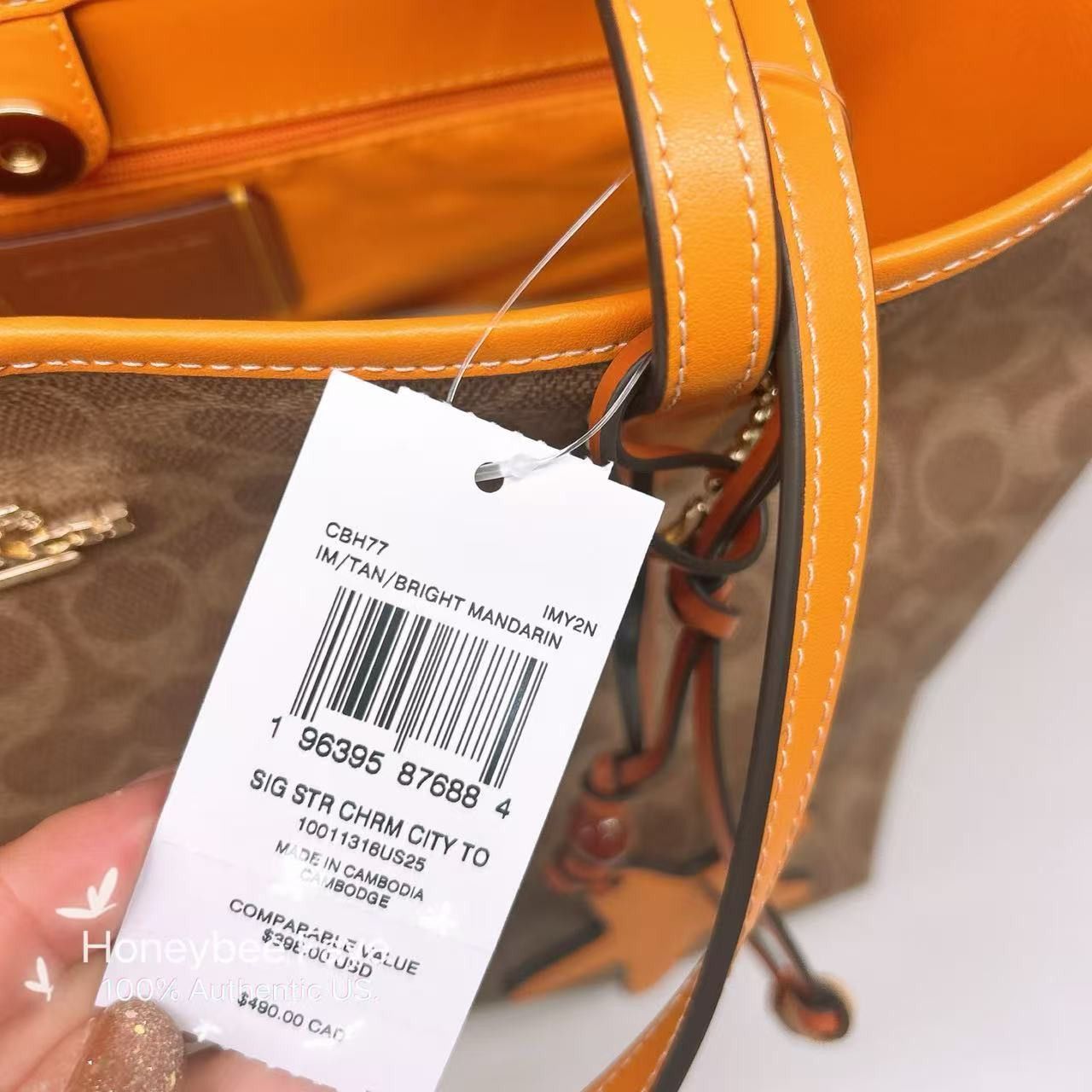 Coach City Tote Bag In Signature Canvas With Star Charm CBH77 Size ONE SIZE - 4 Thumbnail