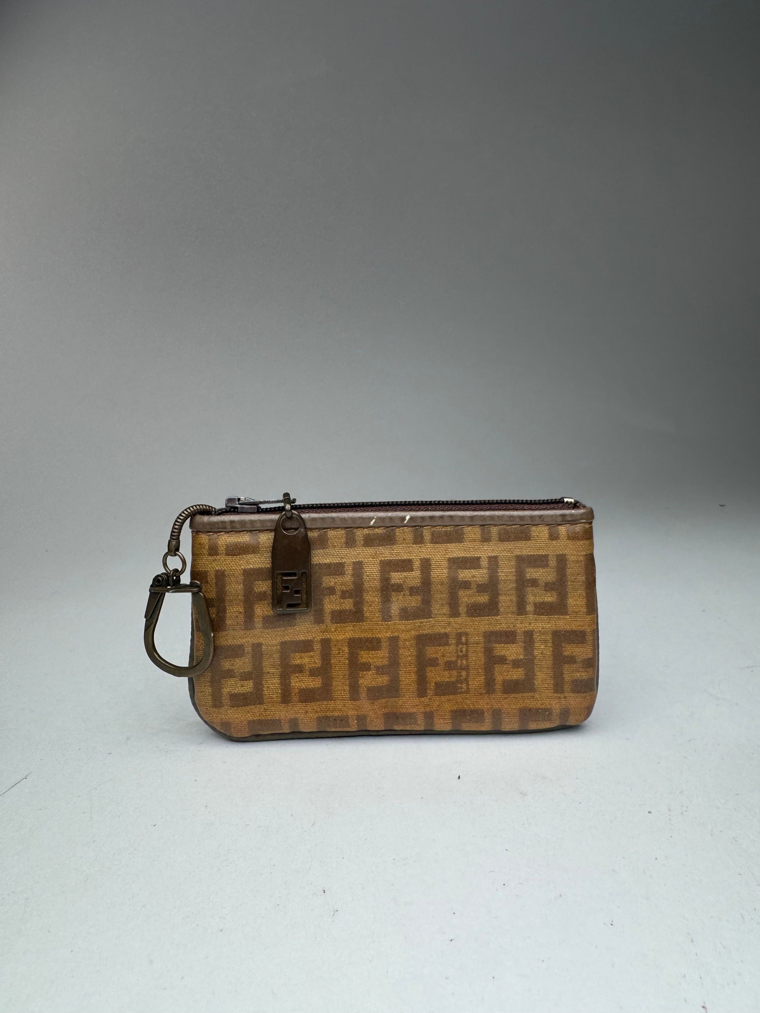 Vintage Monogram Leather card holder brown