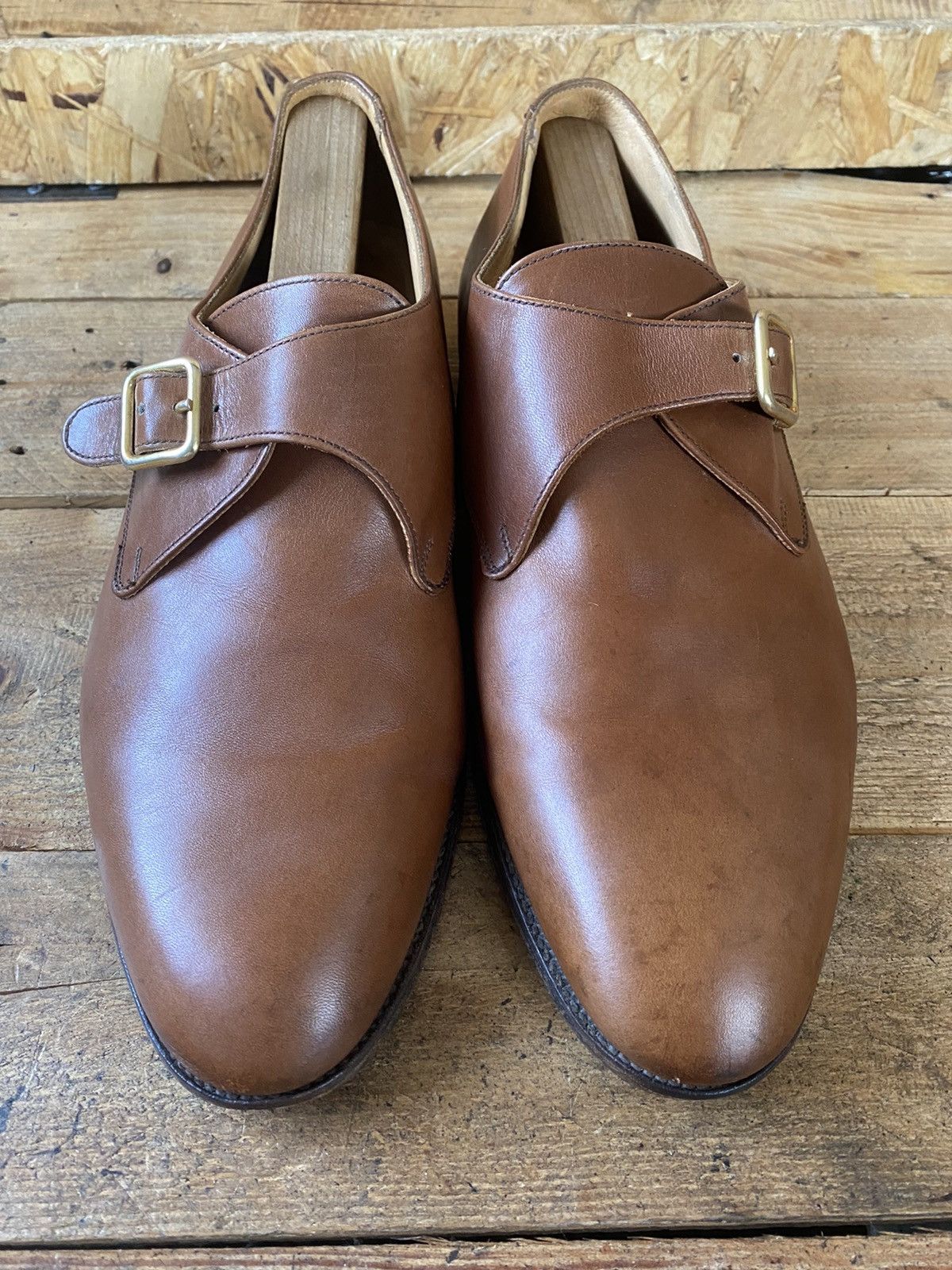 Tricker's Trickers monk strap brown leather dress shoes uk 10.5 Size US 11.5 / EU 44-45 - 2 Thumbnail