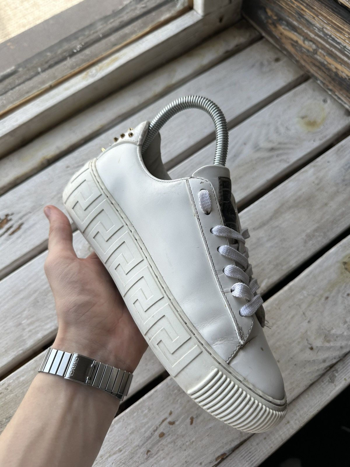 Versace 🚨Womens Versace low top sneakers size 35.5 Size US 5.5 / IT 35.5 - 11 Thumbnail