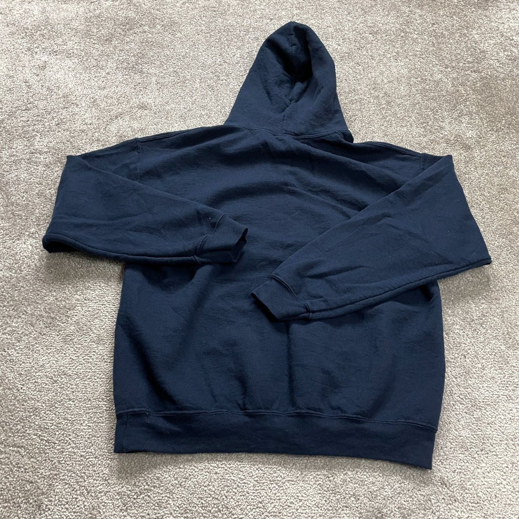 Gildan Gildan Heavy Blend Hoodie Pullover Men Large Navy Blue Sweatshirt Fleece Logo Size US L / EU 52-54 / 3 - 2 Thumbnail