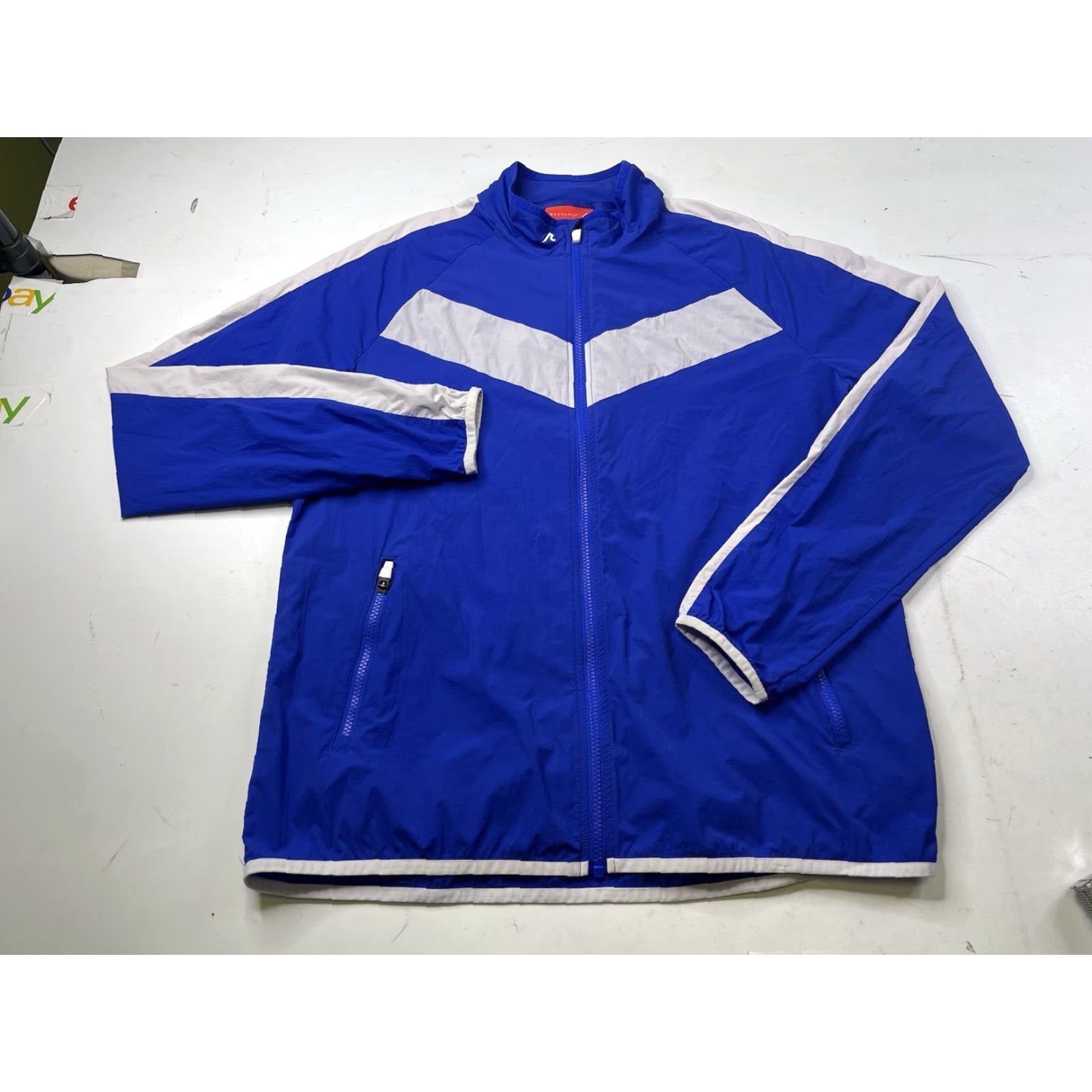 Vintage Redvanly Golf Jacket Full Zip Windbreaker Blue White Lightweight XL Mens Size US XL / EU 56 / 4 - 2 Thumbnail
