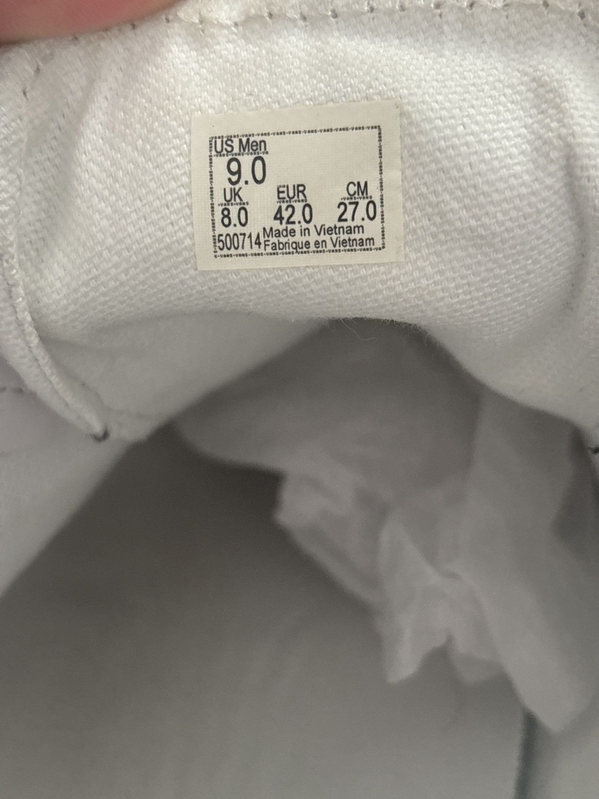 Vans × Vintage Vans Canvas White Old Skool Size US 9 / EU 42 - 2 Thumbnail