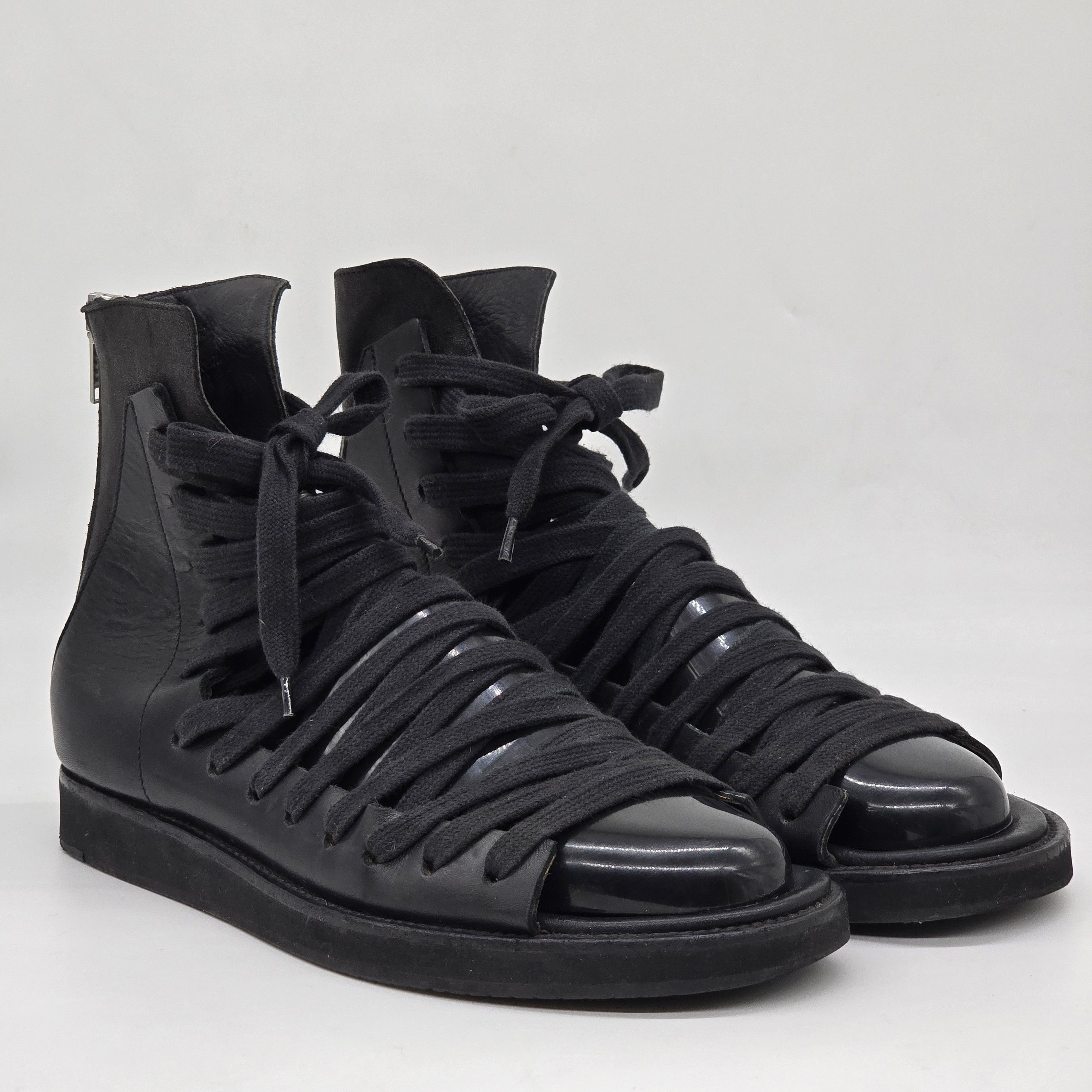 image of Kris Van Assche - OG Megalace Gladiator Sandals in Black, Men's (Size 9)