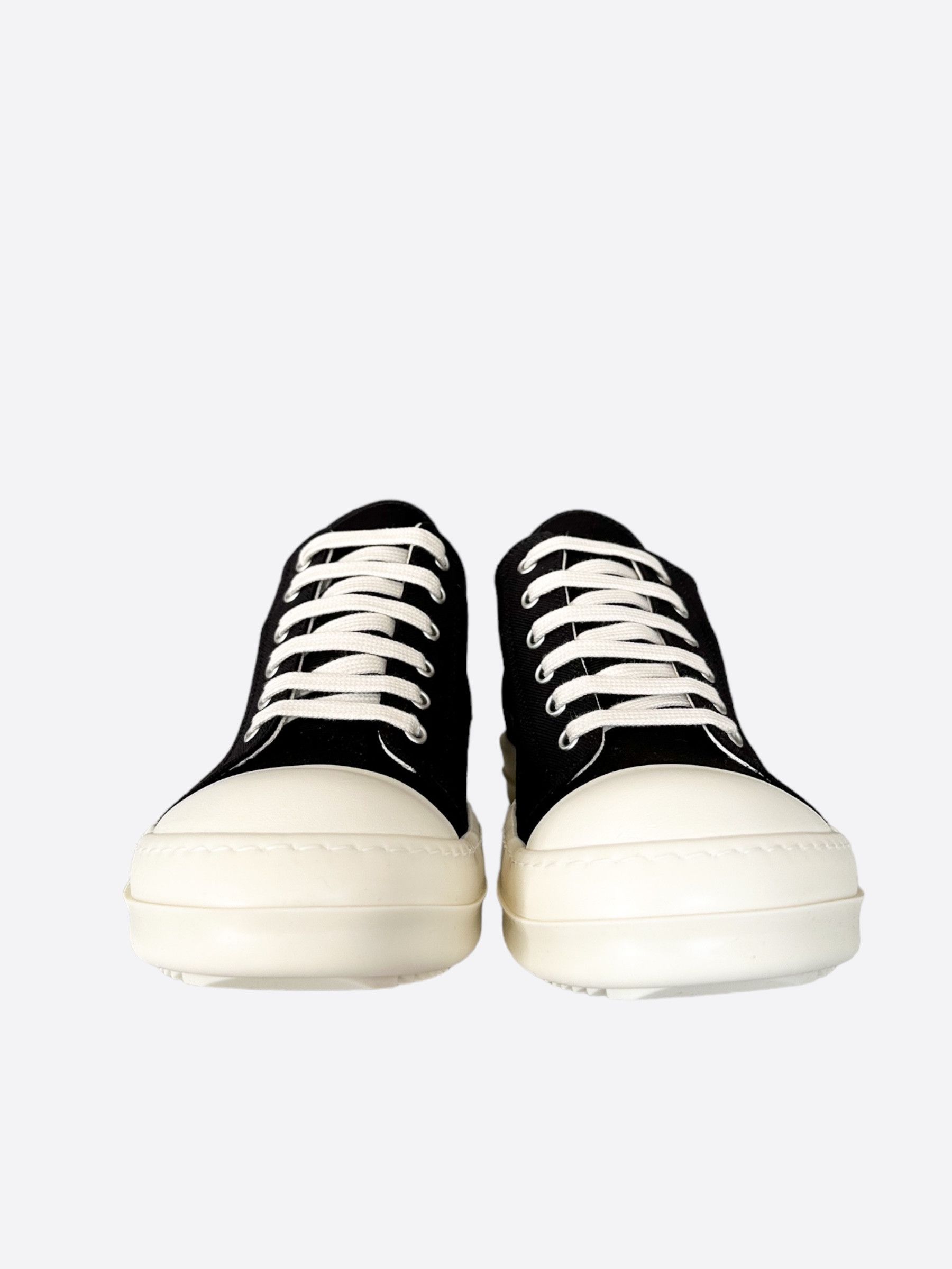 Rick Owens Rick Owens Black & White Low Top Sneakers | Grailed