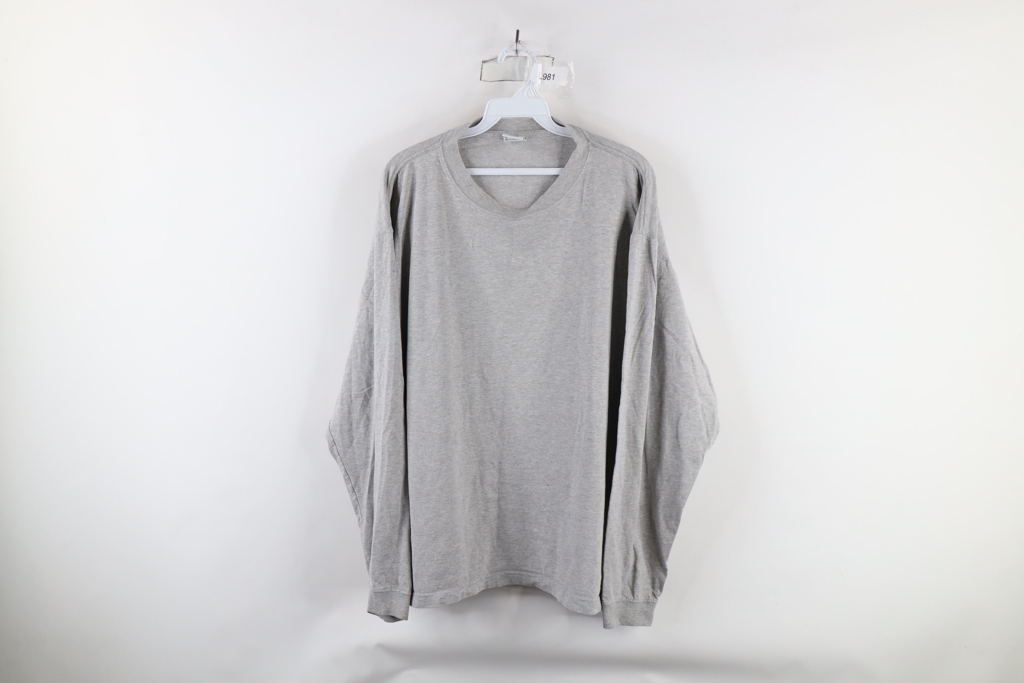 Vintage Vintage 90s Streetwear Long Sleeve T-Shirt Gray Cotton Size US L / EU 52-54 / 3 - 1 Thumbnail