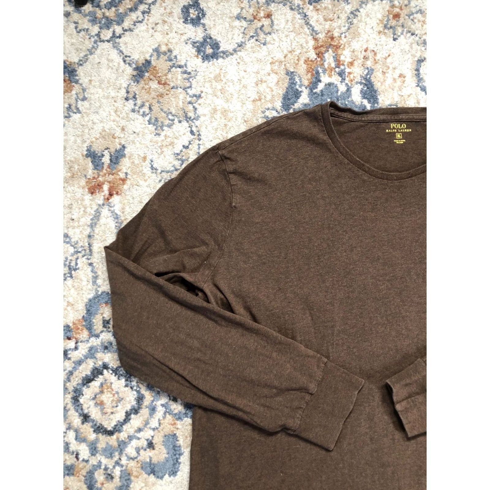 Polo Ralph Lauren Polo Ralph Lauren Shirt Mens XL Brown Long Sleeve Pocket Pony Logo Crewneck Size US XL / EU 56 / 4 - 3 Thumbnail
