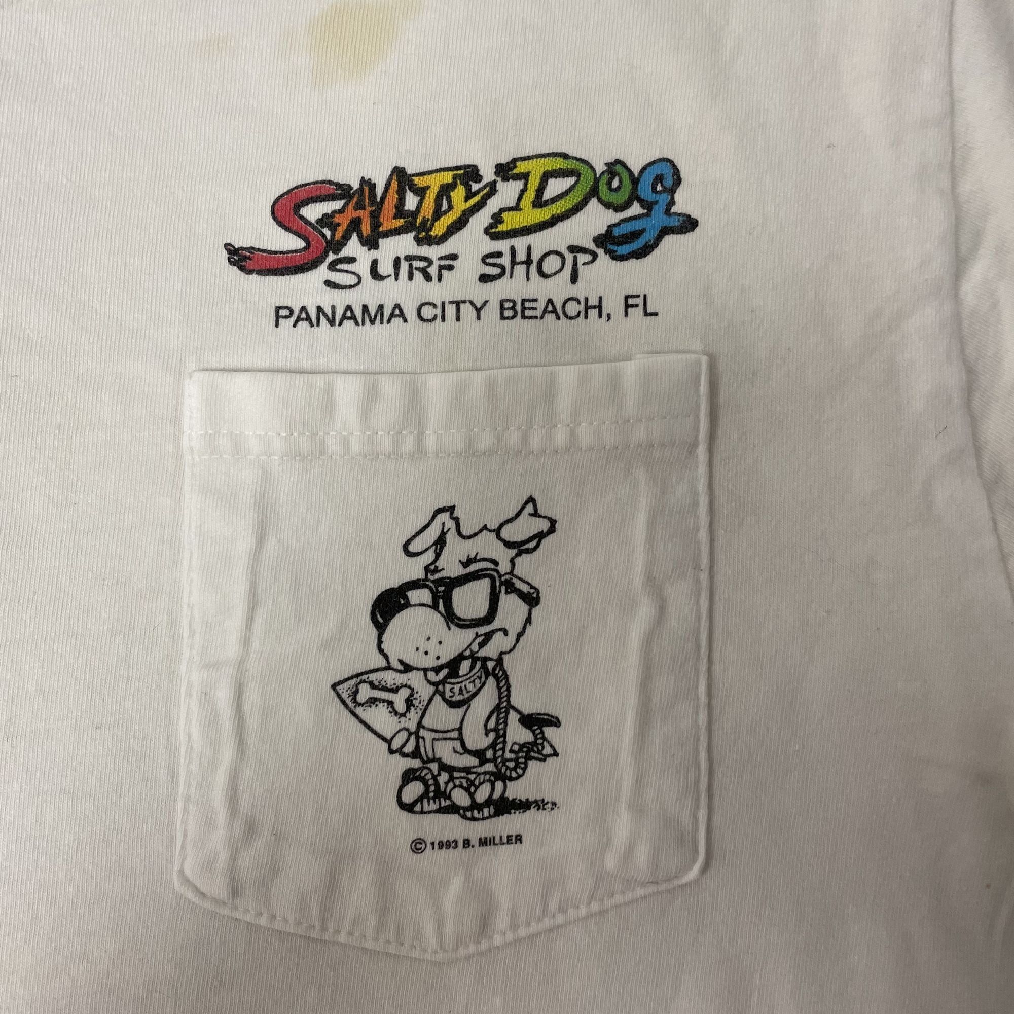 Hanes Vtg Hanes SURFS UP SALTY DOG 1998 Panama City FL T Shirt Size US M / EU 48-50 / 2 - 5 Thumbnail