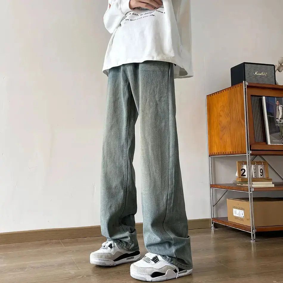 Japanese Brand Retro loose straight leg micro flared jeans Size US 32 / EU 48 - 1 Thumbnail