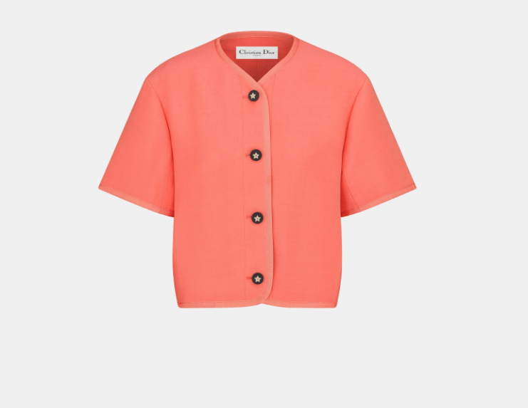 Dior o1w1db10925 441V40 Dioriviera Cropped Jacket in Coral Size L / US 10 / IT 46 - 1 Thumbnail