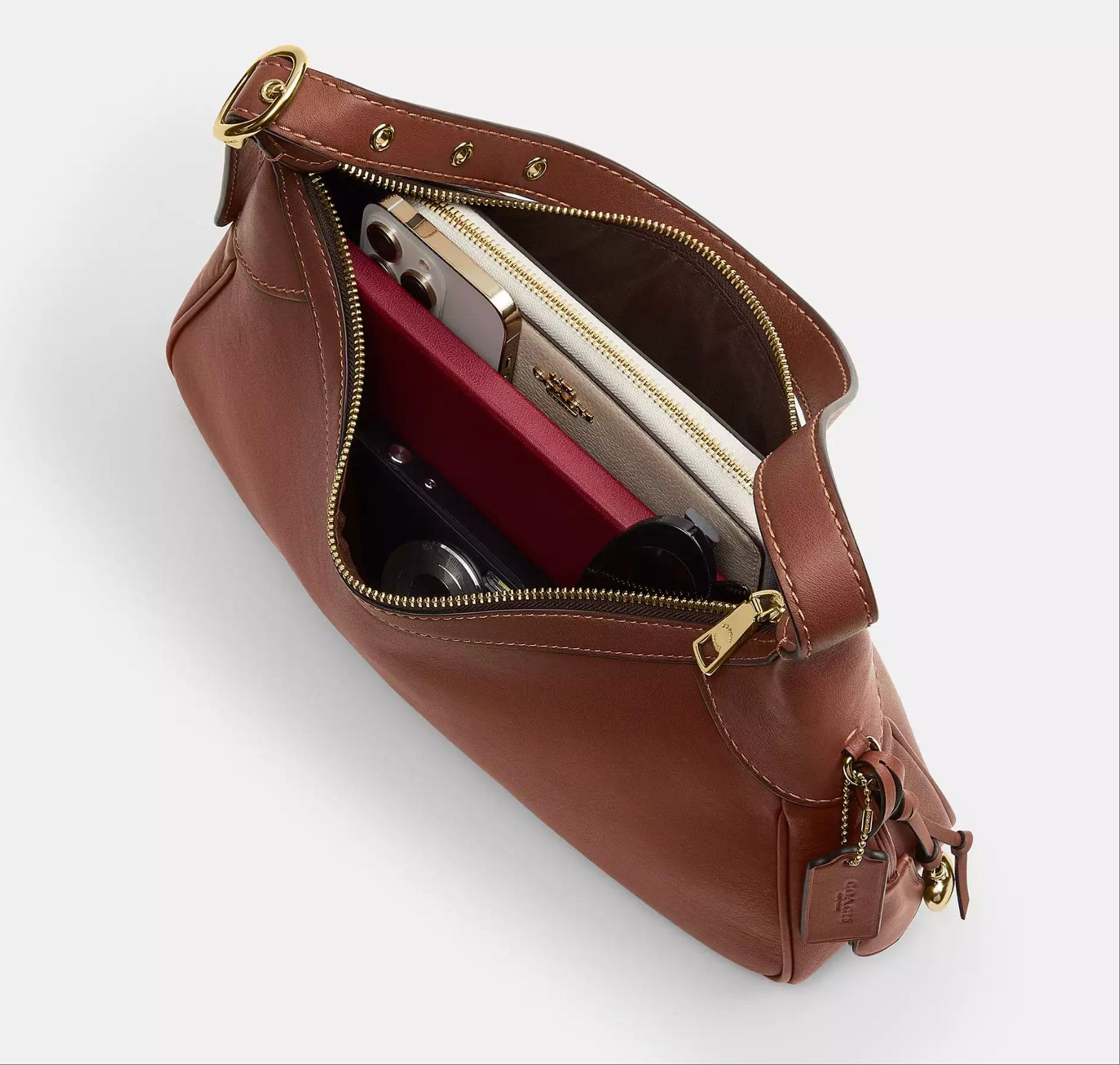 Coach Ella Small Shoulder Bag CDY38 Gold/Redwood Size ONE SIZE - 14 Thumbnail