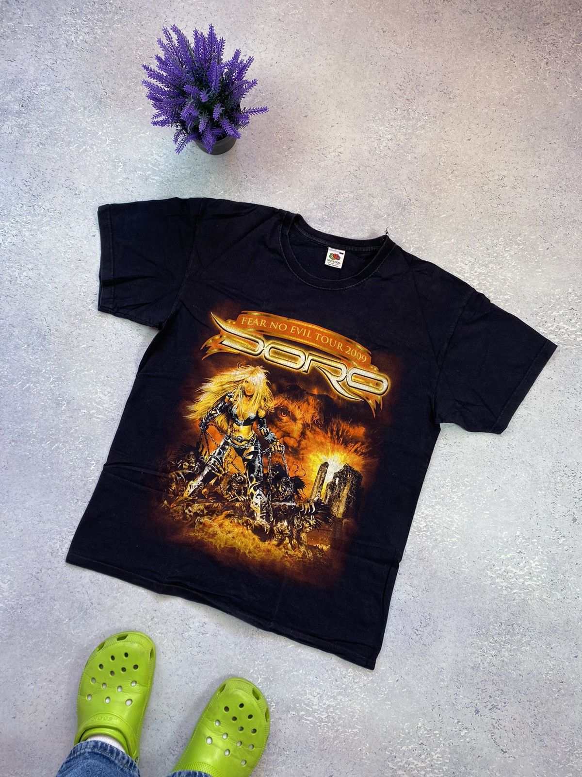 Band Tees × Vintage Vintage Doro Pesch Men’s Black T-shirt With Big Logo Large Size US L / EU 52-54 / 3 - 1 Thumbnail