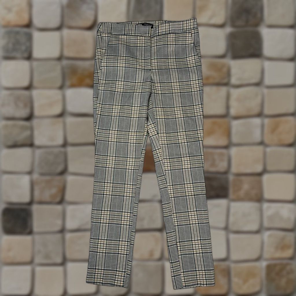 Zara Zara Dress Pants Womens M Multicolor Plaid Flannel Mid Rise Skinny Leg Dress Pants City Modern Casual Formal Size 32" / US 10 / IT 46 - 1 Thumbnail