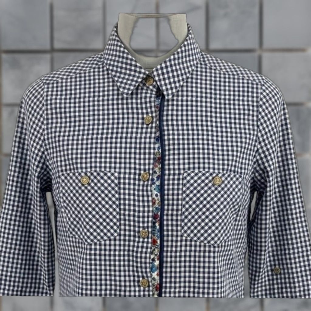 Vintage Cathy Shirt Blue White Checkered Button-Up 100% Cotton M Regular Women Size M / US 6-8 / IT 42-44 - 1 Thumbnail