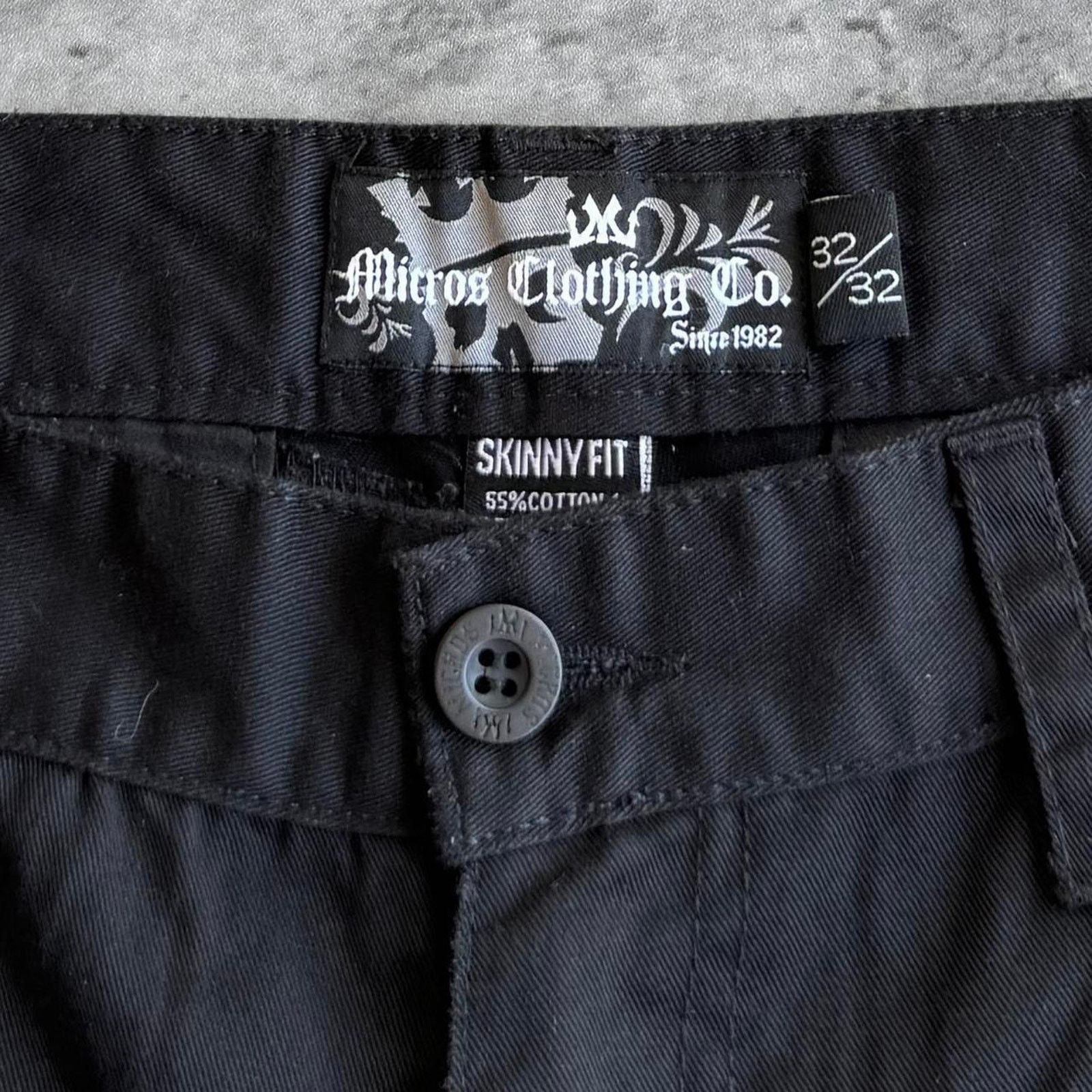 Japanese Brand × Vintage Vintage Y2K Black Casual Chino Embroidered Skinny Fit Pants Size US 32 / EU 48 - 4 Thumbnail