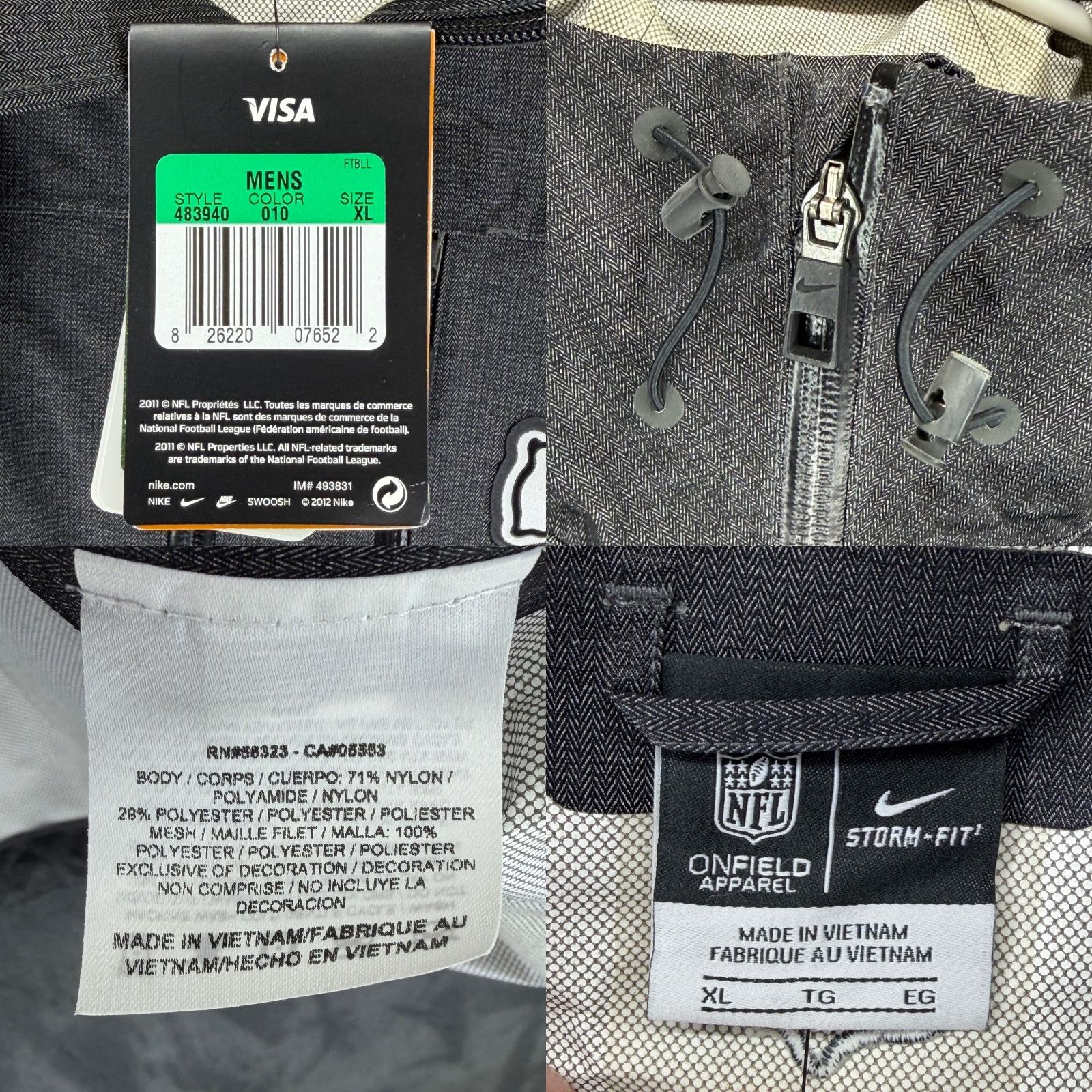 Nike Nike Kansas City Chiefs Storm-FIT Onfield Jacket Mens XL Grey 483940-010 NFL Size US XL / EU 56 / 4 - 8 Thumbnail