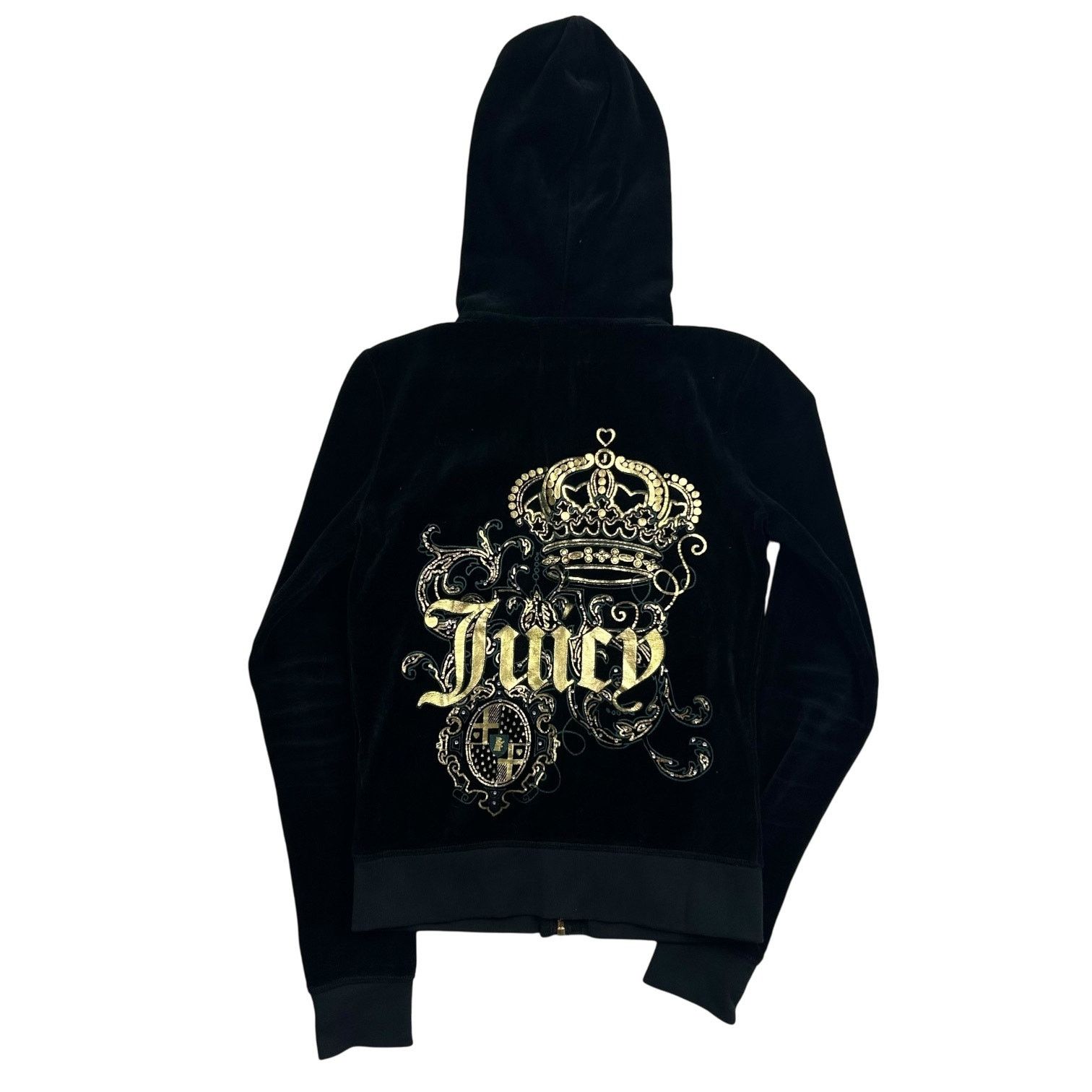 Juicy Couture × Vintage Juicy Couture Rhinestone Encrusted Velour Robertson Hoodie Size S / US 4 / IT 40 - 2 Thumbnail