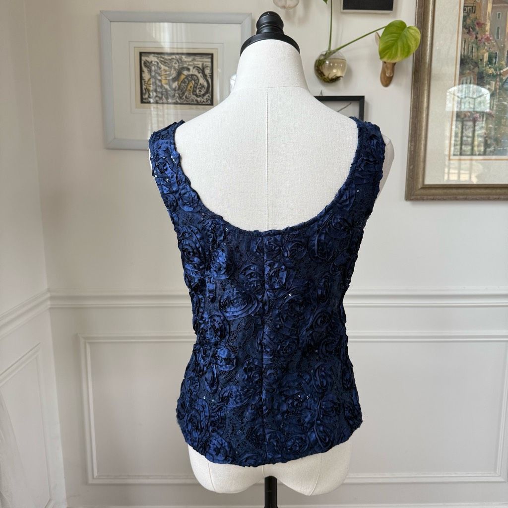 Other Cachet Dark Blue 2pc Formal Jacket Tank Soutache Sequin Rhin Size M / US 6-8 / IT 42-44 - 12 Thumbnail