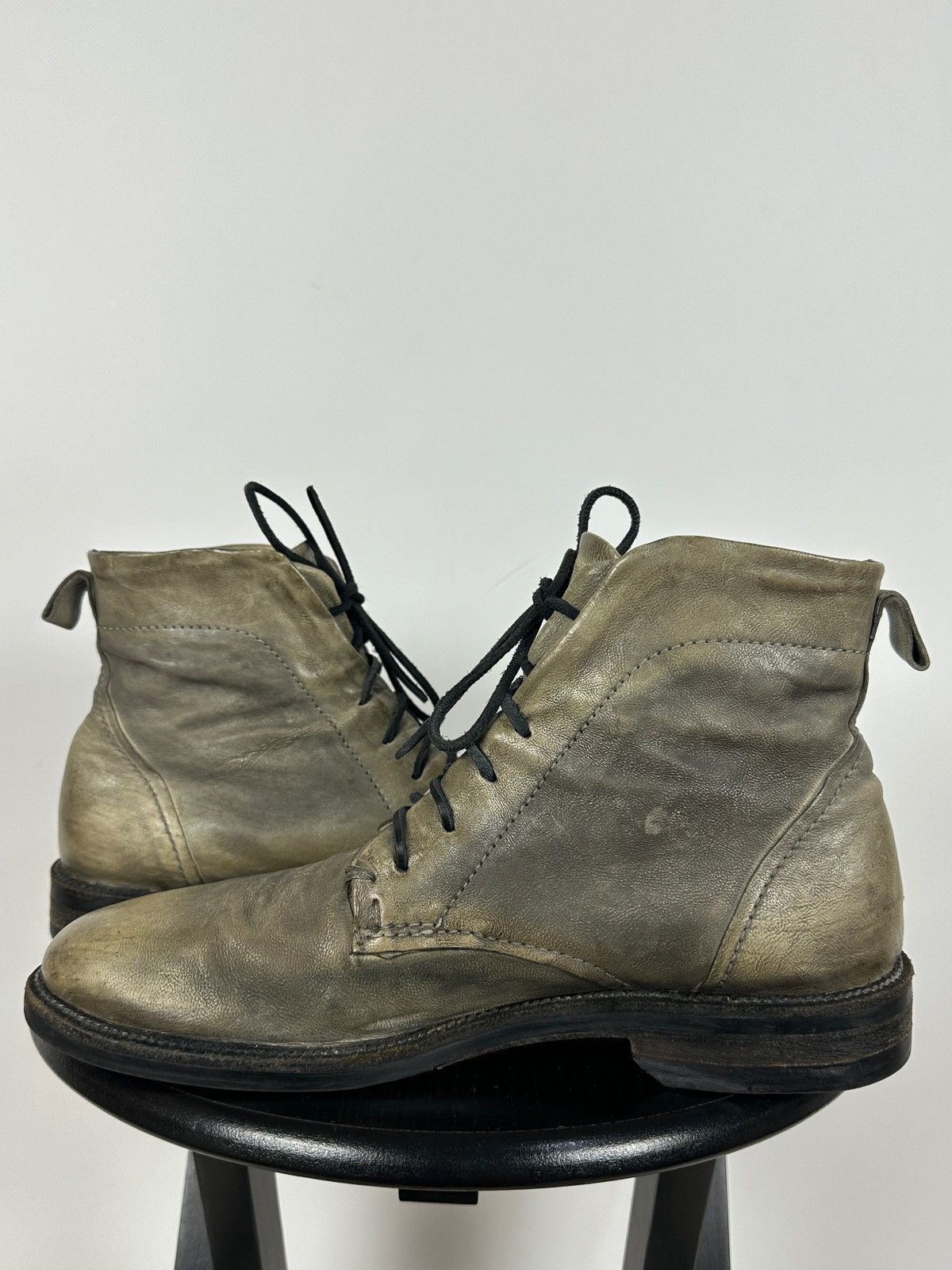 A.S.98 A.S.98 Distressed Leather Lace Up Ankle Boots Guidi Style Size US 10 / EU 43 - 10 Thumbnail