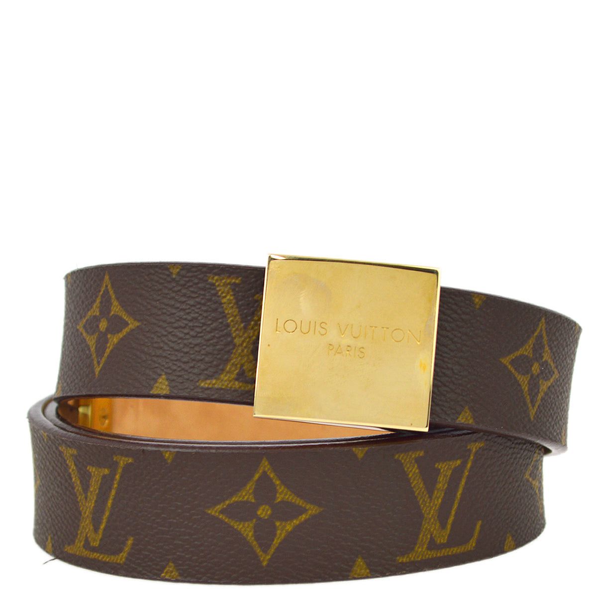 image of Louis Vuitton 2001 Monogram Ceinture Carre Belt M6800 Small Good Kk30147 in Brown, Women's