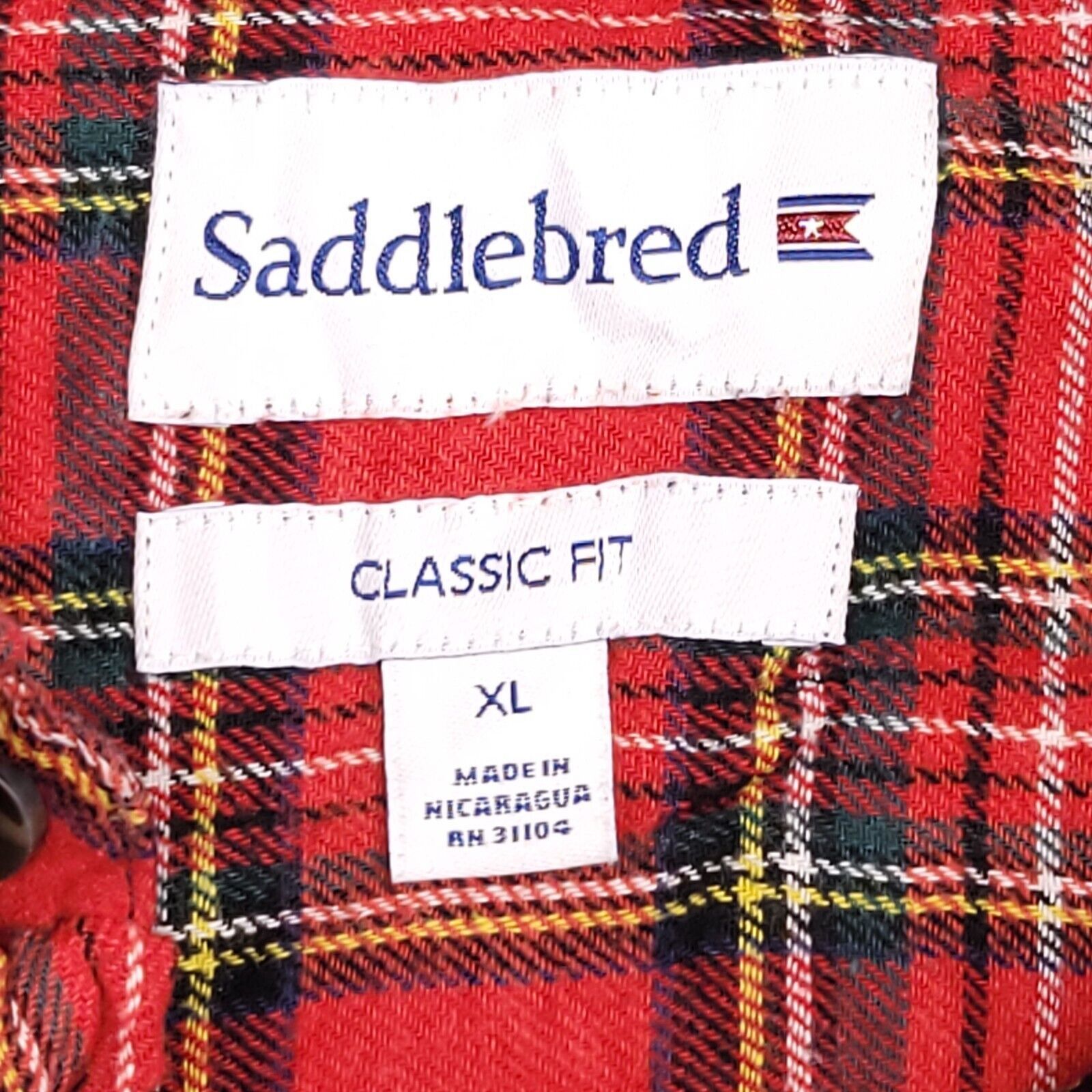 Saddlebred Saddlebred Tartan Flannel Shirt Mens Size Extra Large XL Red Size US XL / EU 56 / 4 - 3 Thumbnail
