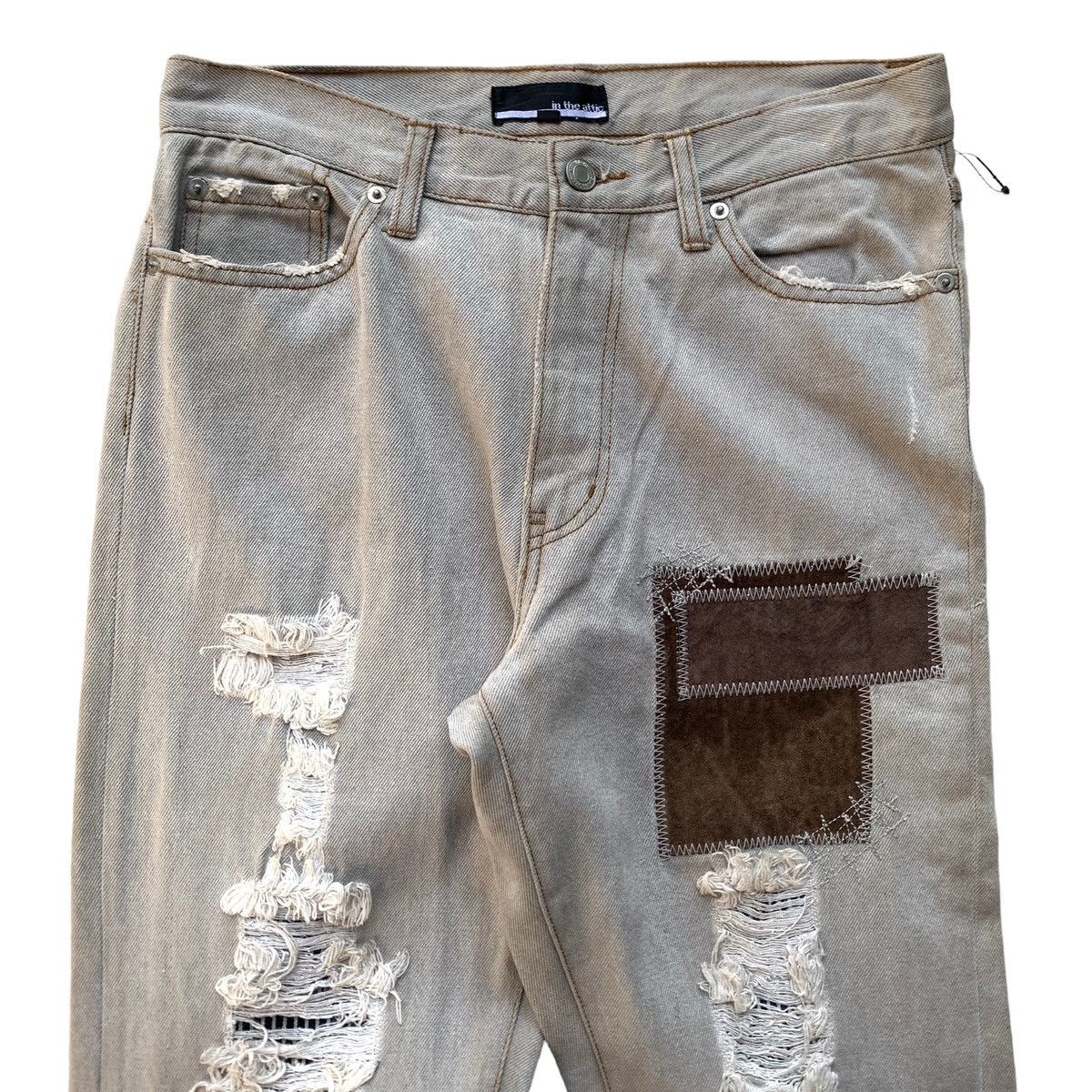 Japanese Brand Rare Japanese Brand In The Attic Leather Patch Mudwash Jeans Size US 30 / EU 46 - 2 Thumbnail