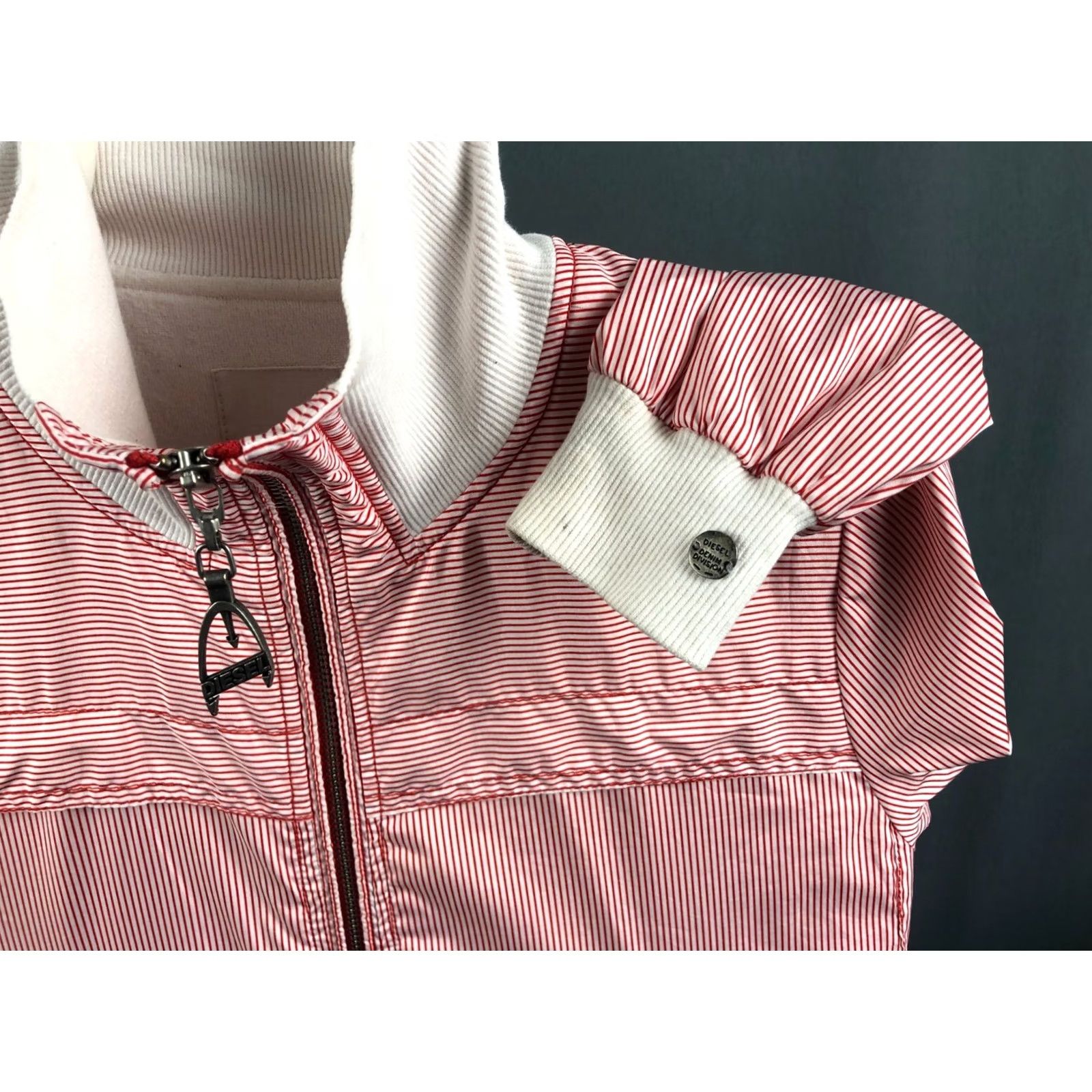 Diesel Diesel Windbreaker Full Zip Jacket Polyester Men XS White Striped Jacket Windbreaker Diesel Men XS White Striped Size US XS / EU 42 / 0 - 5 Thumbnail
