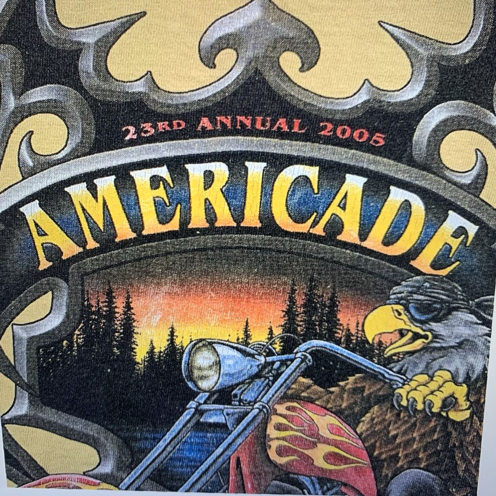 Budweiser VINTAGE Budweiser Men's T-Shirt Biker Motorcycle Rally 2005 Short Sleeve Crew Neck Yellow Cotton XL Size US XL / EU 56 / 4 - 5 Thumbnail