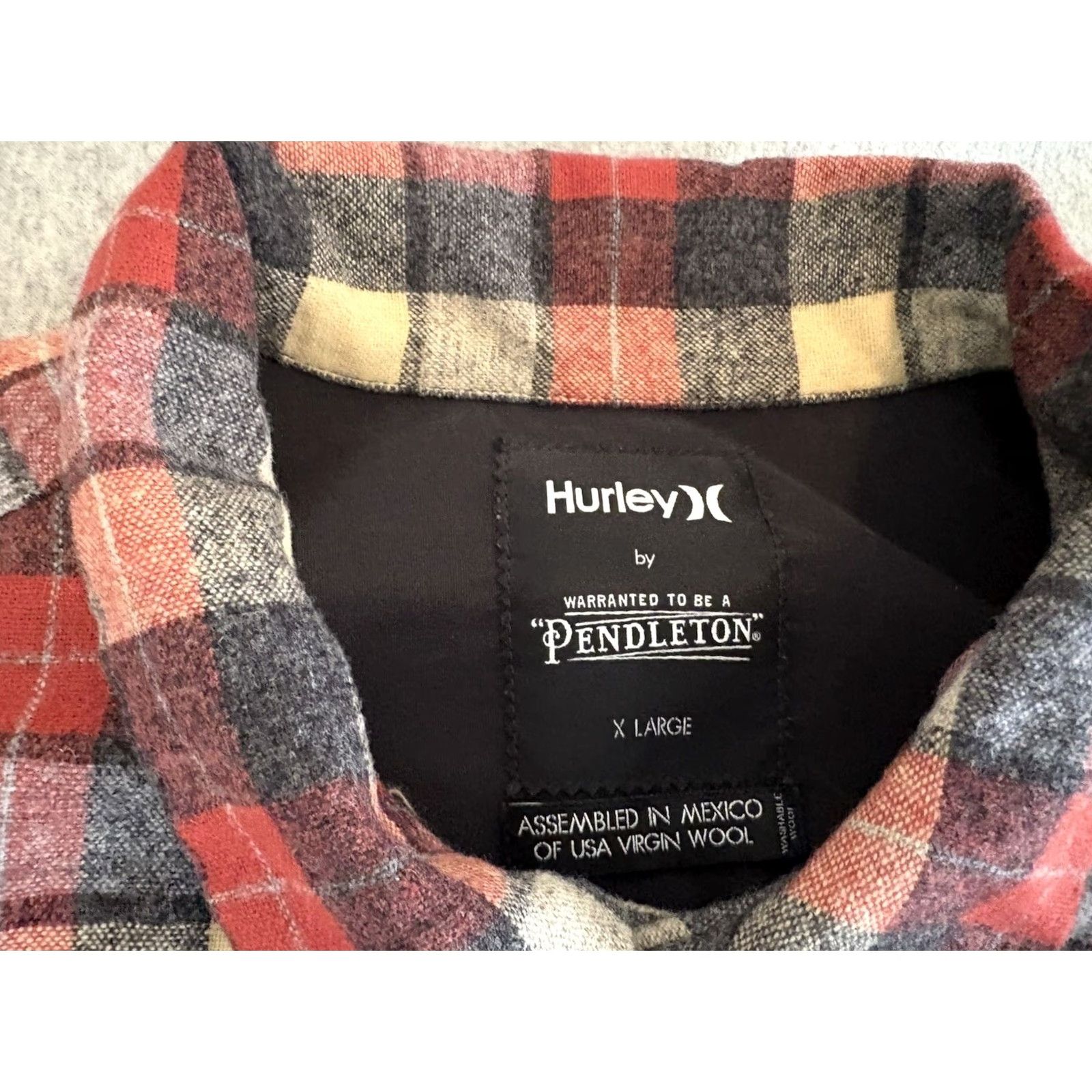 Pendleton Hurley X Pendleton Long Sleeve Flannel Shirt Wool Red Plaid Mens XL Button-Up Shirt Size US XL / EU 56 / 4 - 2 Thumbnail