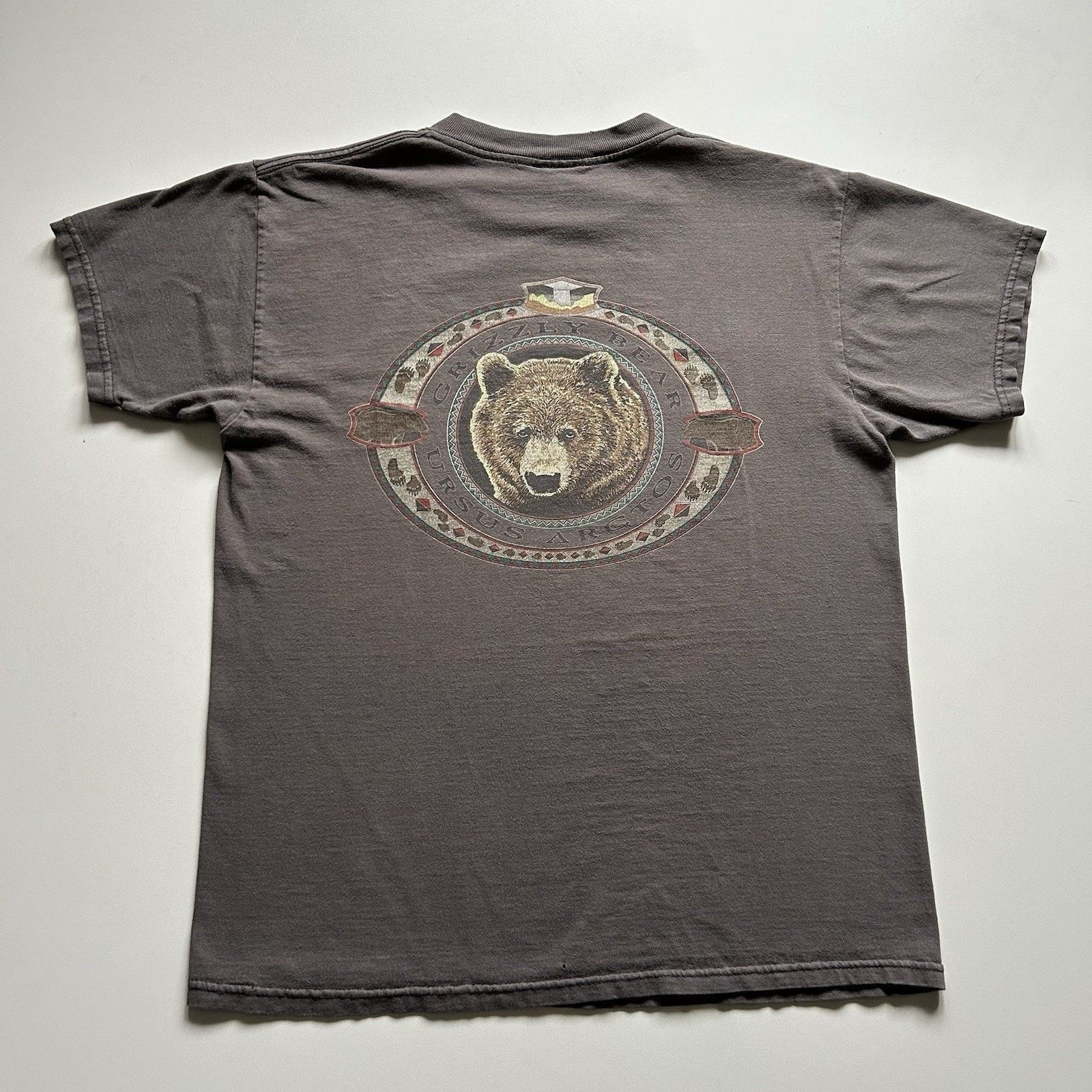 Vintage Grizzley Bear Animal Art T Shirt Medium Faded Rare